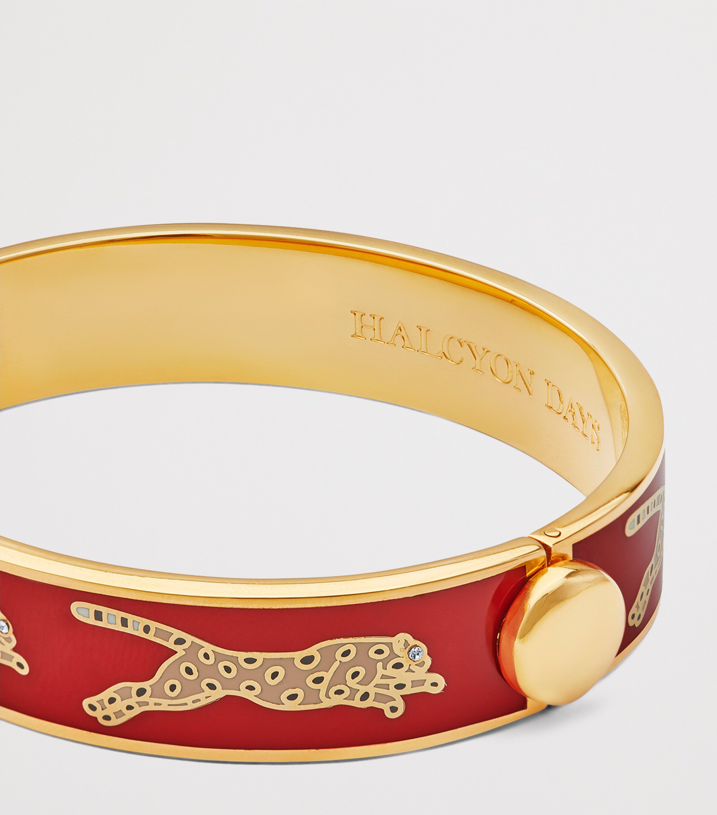 Gold-Plated Leopard Bangle RED/GOLD Image 2