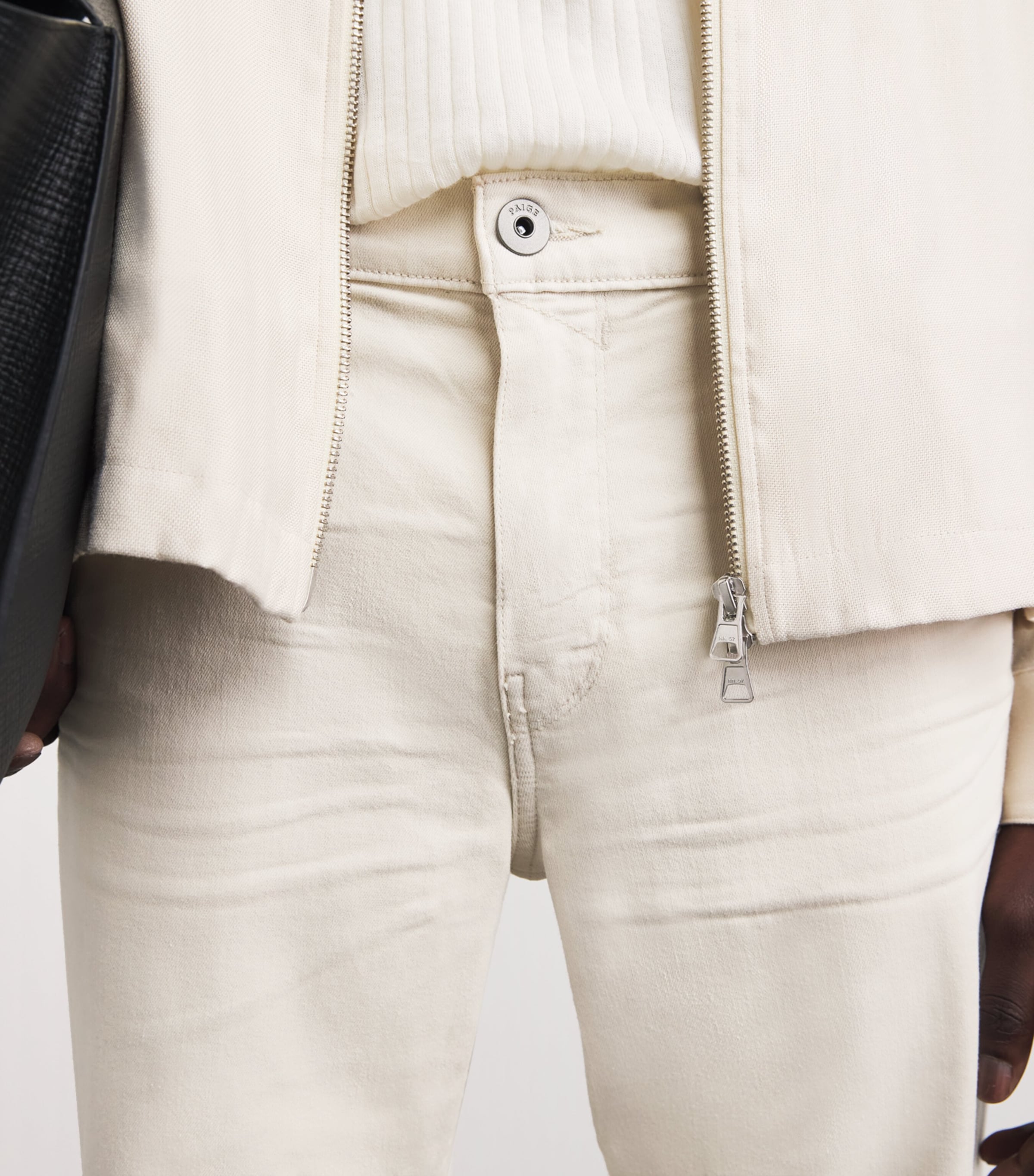 PAIGE Mens Normandie Straight Jeans Sea Shell Image 3