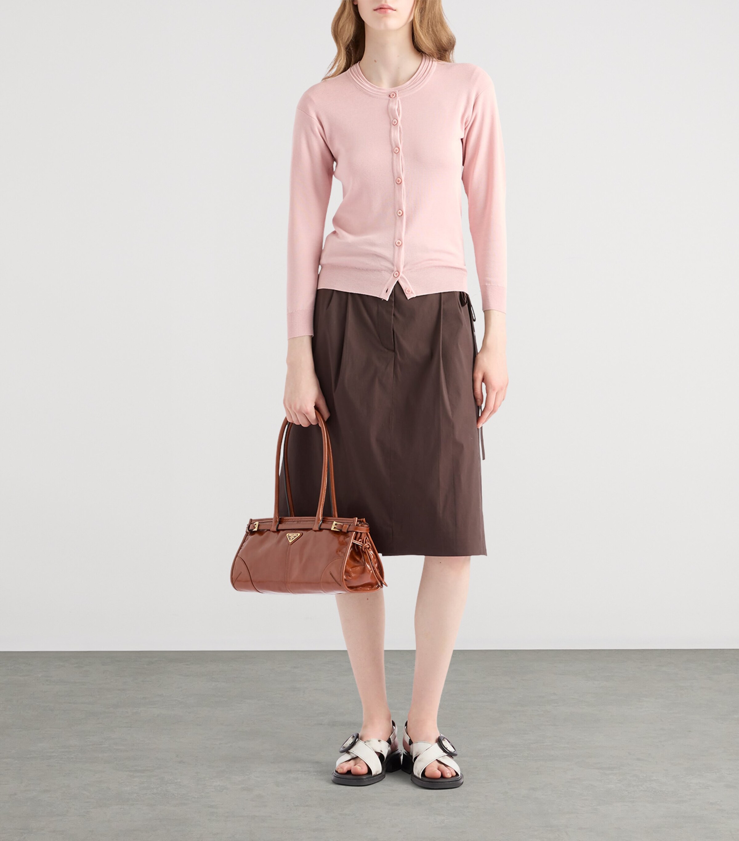 Prada Medium Leather Bonnie Top-Handle Bag Image 2