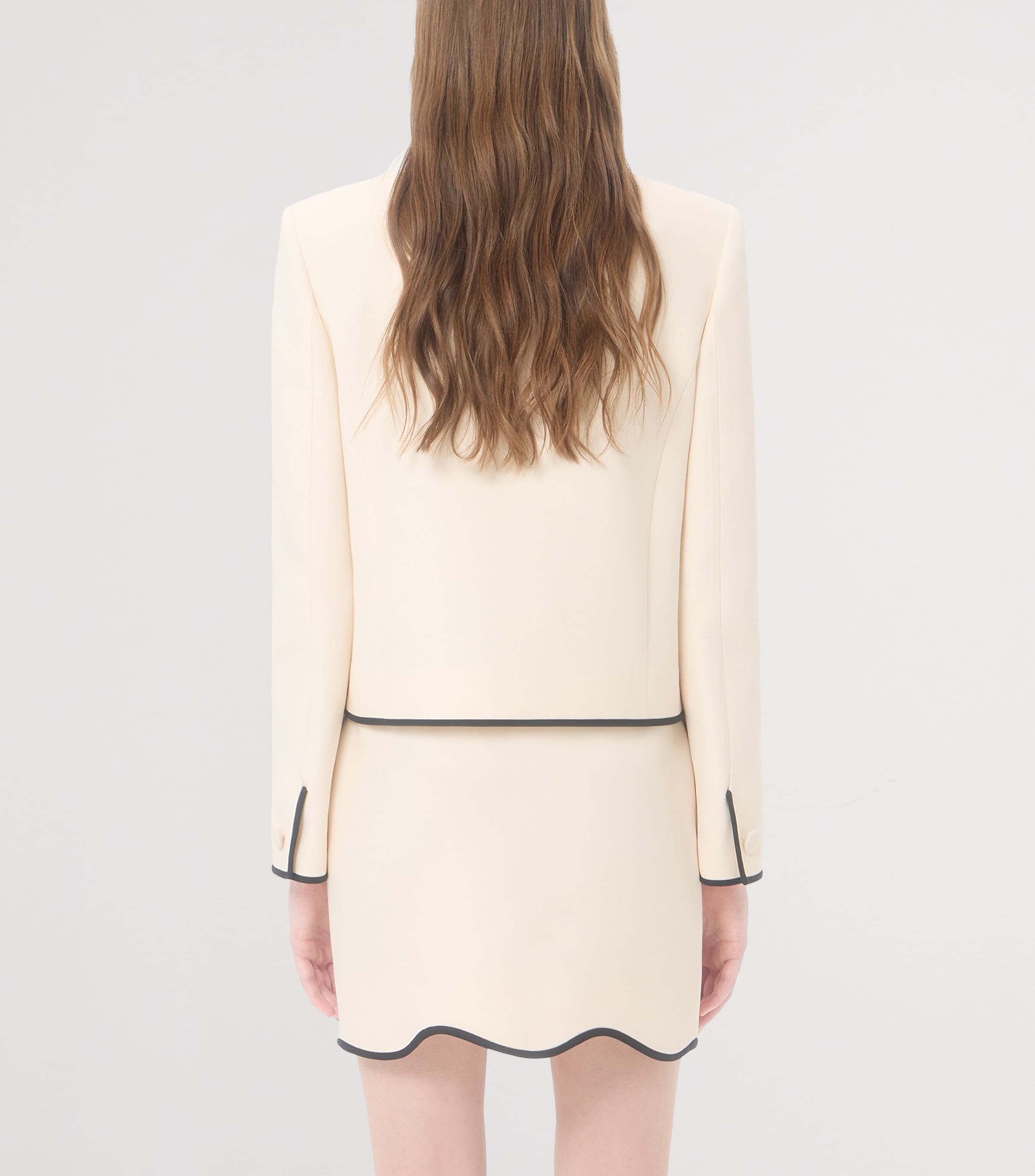 Valentino Womens Wool-Silk Crepe Jacket Image 5
