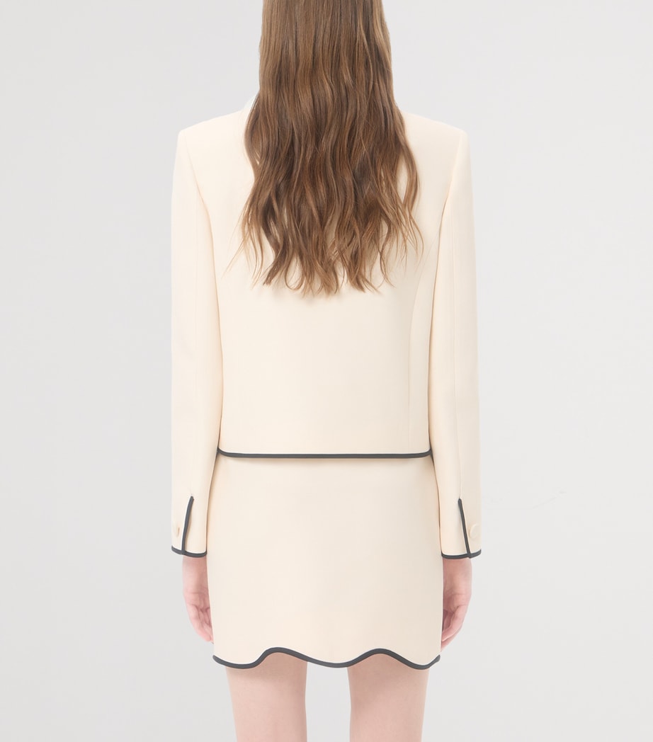 Valentino Womens Wool-Silk Crepe Jacket Image 5