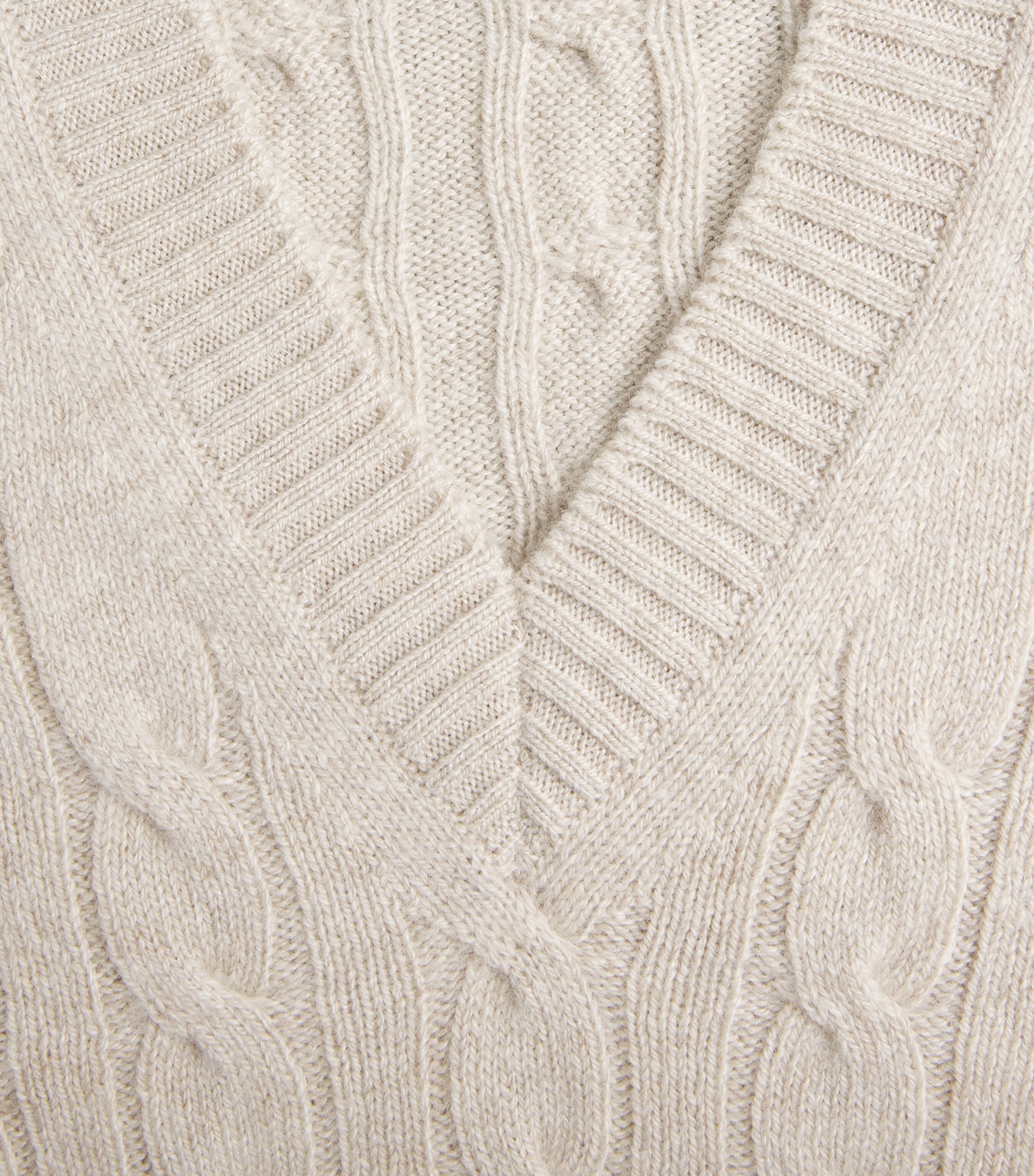 Johnstons Of Elgin Womens Cashmere Cable-Knit Kylesku Sweater White Sand Image 6