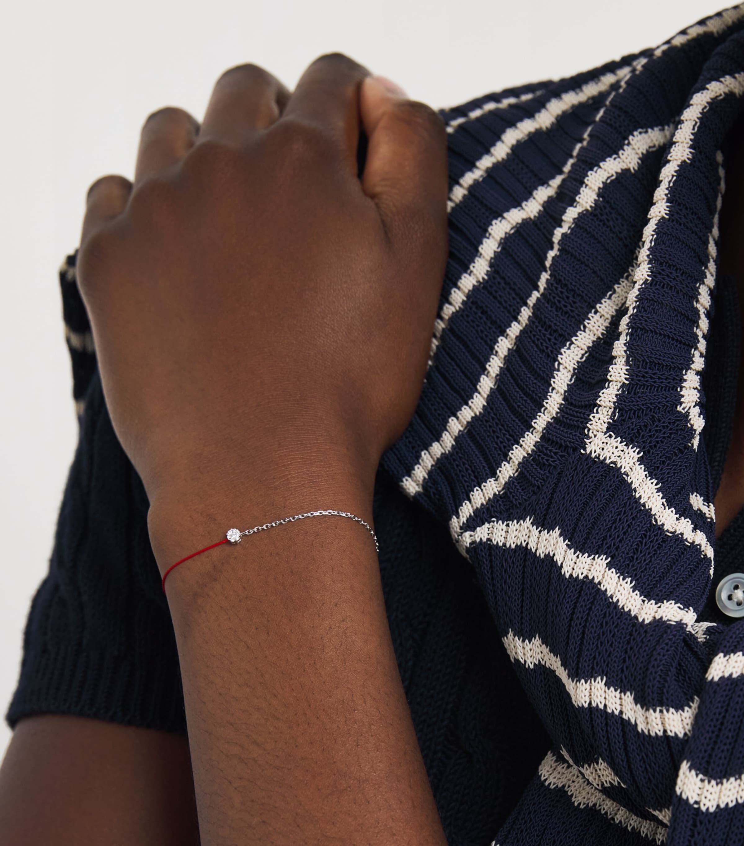 20th Anniversary Two-Tone Gold and Diamond Thread Bracelet RED Image 4