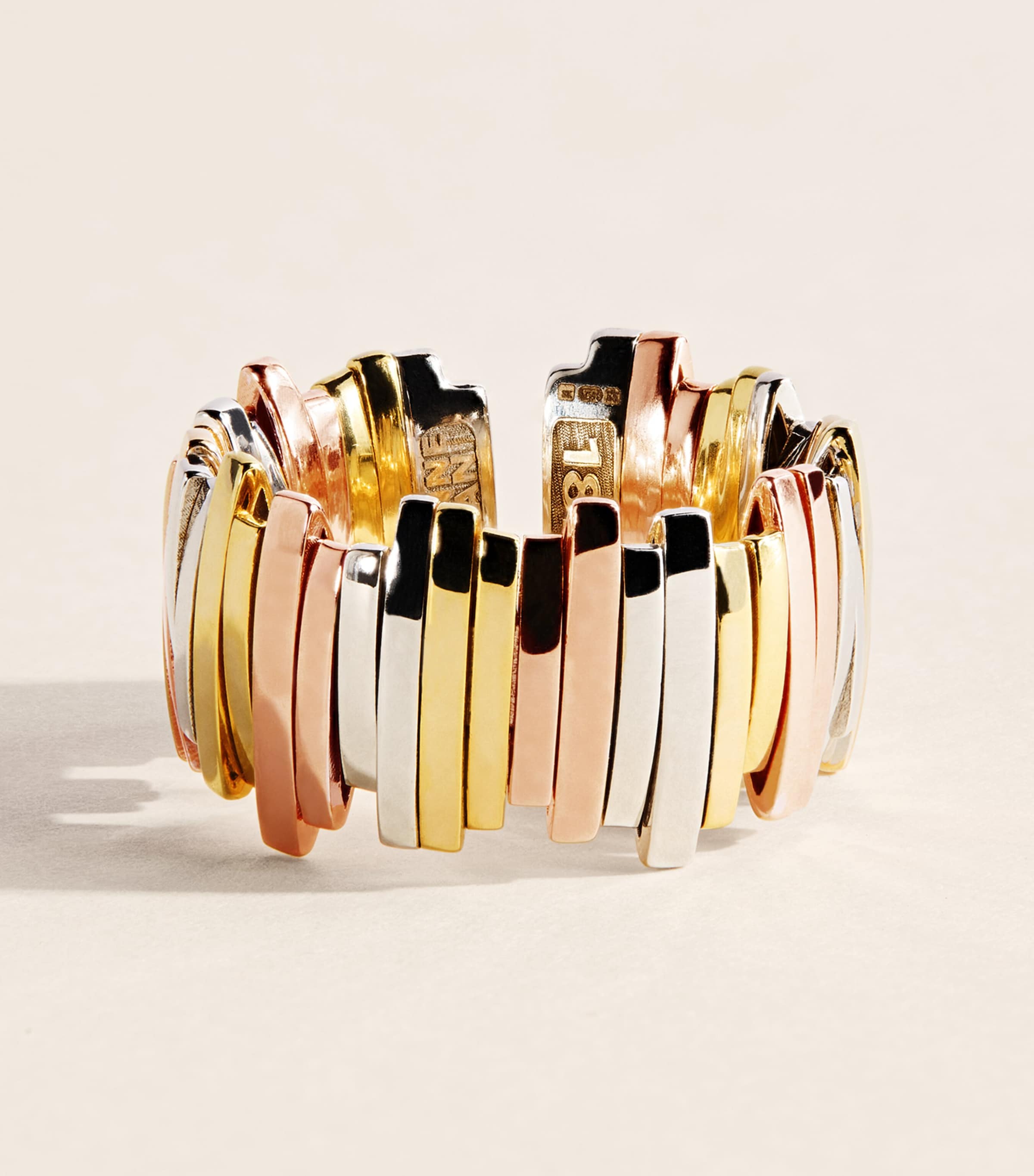 Suzanne Kalan Three-Tone Golden Jagged Wide Band Wyrg Image 1