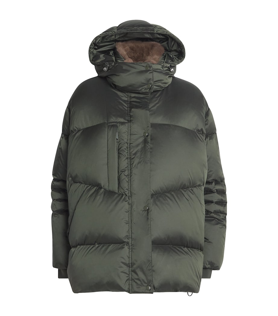 Hooded Puffer Jacket GREEN Image 1