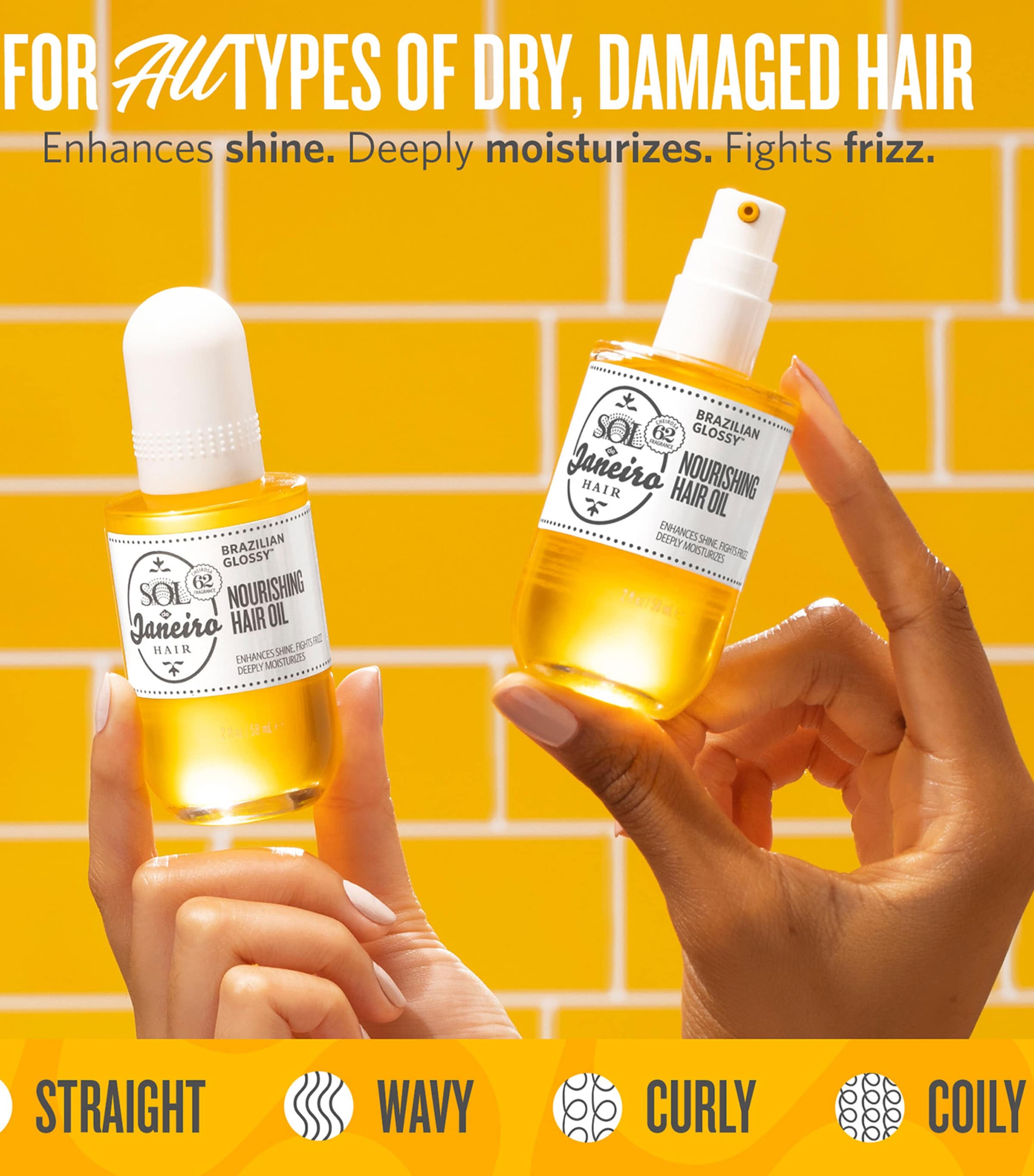 Brazilian Glossy Nourishing Anti-Frizz Hair Oil (58ml) N/A Image 3