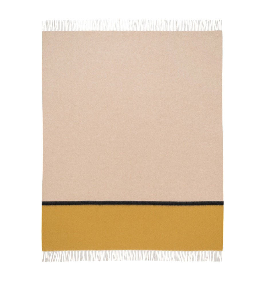 Begg x Co Cashmere Arran Borderland Throw (147cm x 183cm) French Gold Black Image 3