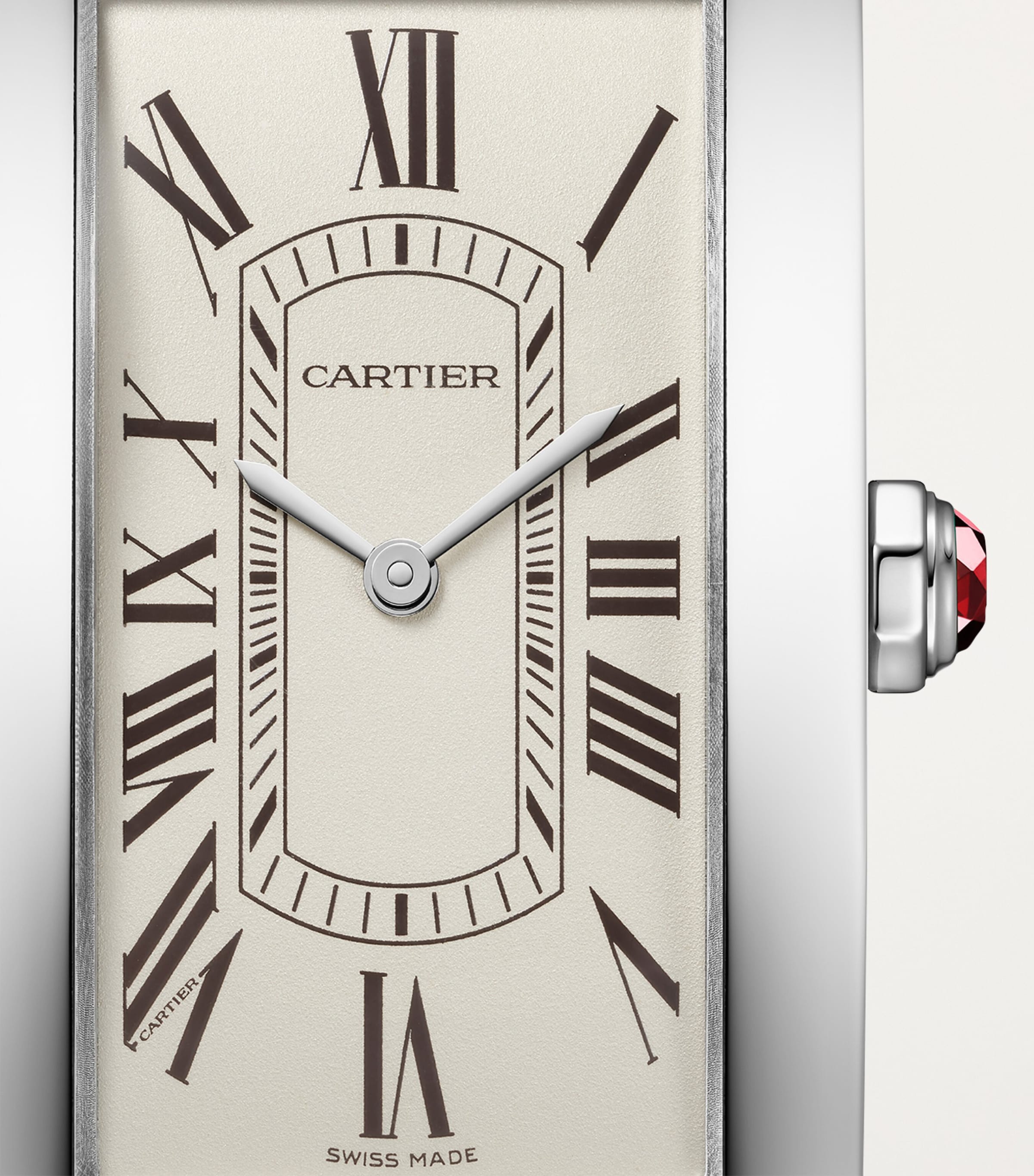 Cartier Platinum Tank Américaine Watch 44.4mm Sapphire Crystal Image 3