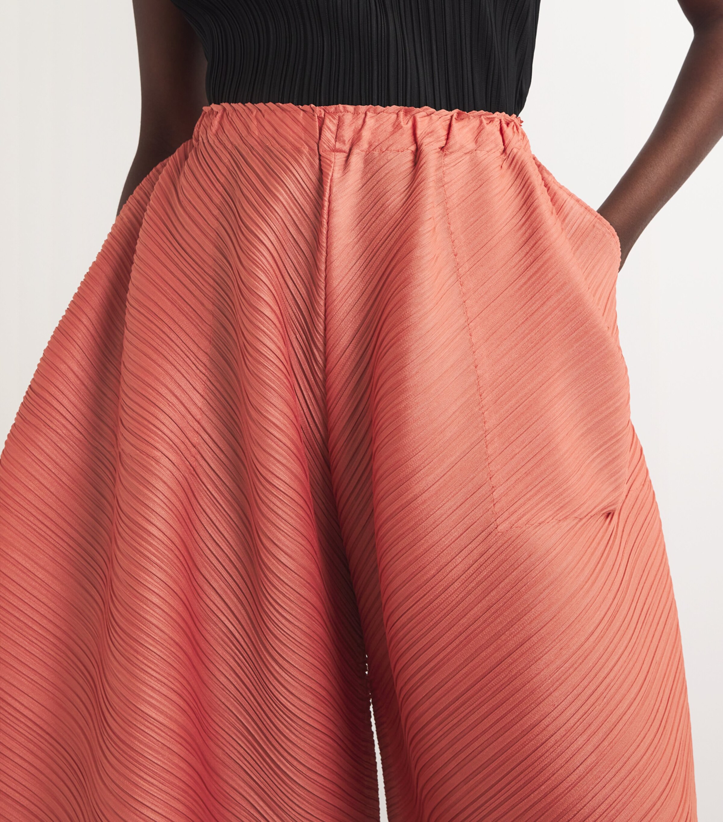Pleats Please Issey Miyake Cropped Solar Flare Trousers