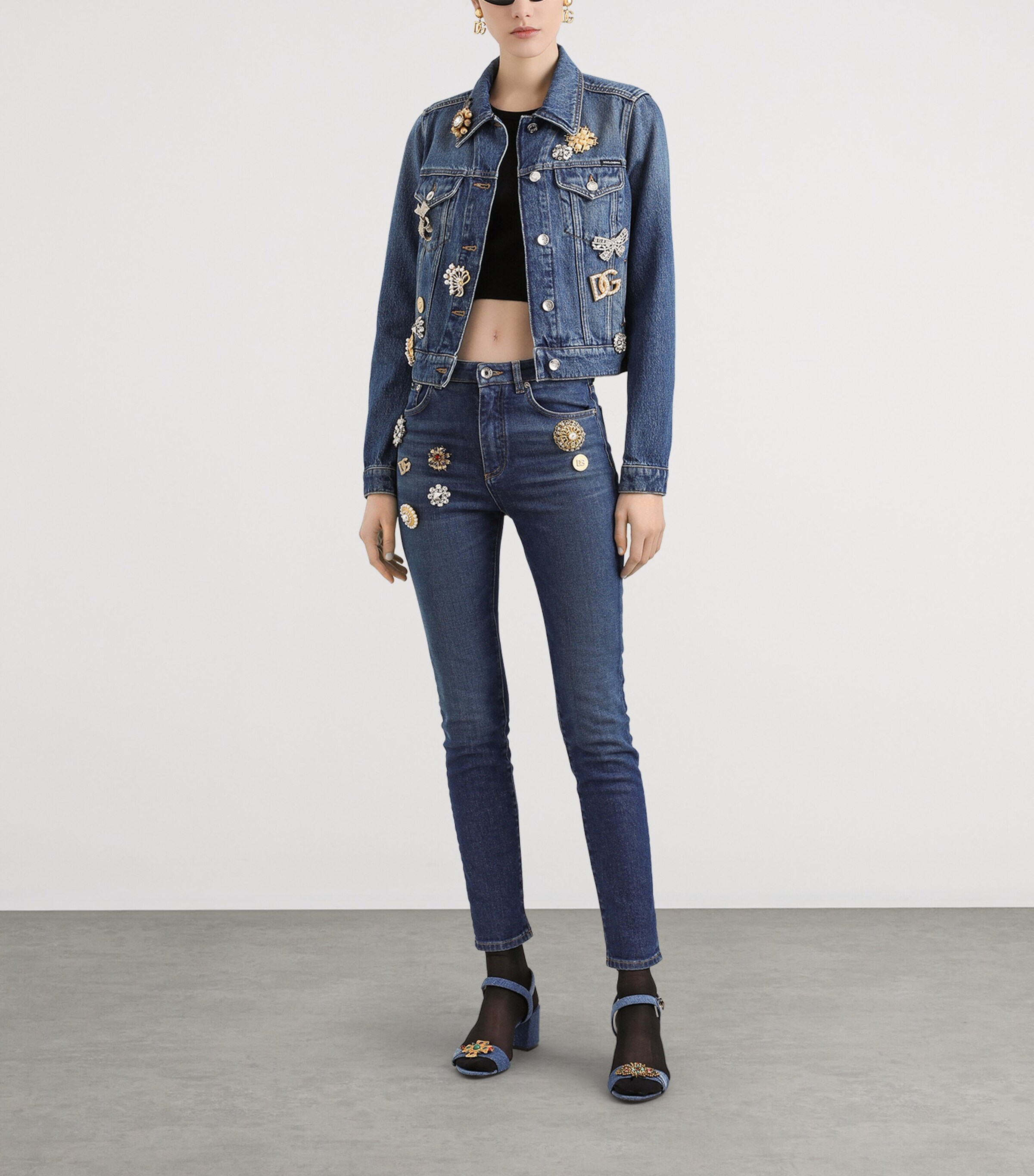 Embellished Audrey Mid-Rise Skinny Jeans COMBINED COLOUR Image 2