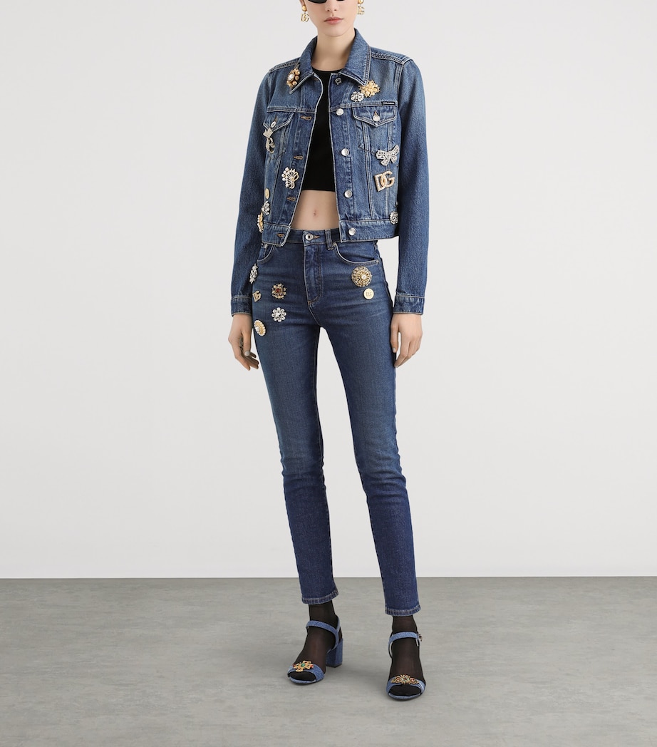 Embellished Audrey Mid-Rise Skinny Jeans COMBINED COLOUR Image 2