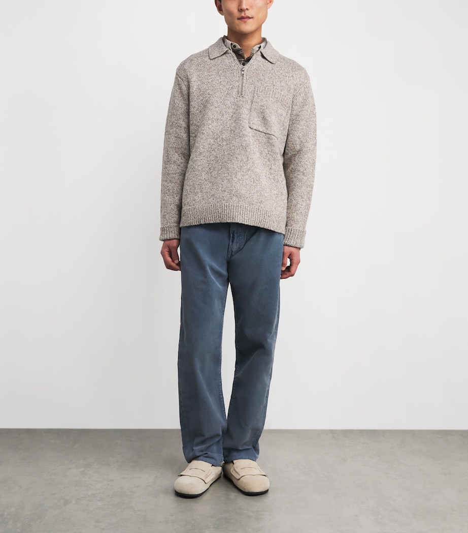 Cotton Corduroy Straight Fit Trousers FADED NAVY Image 2