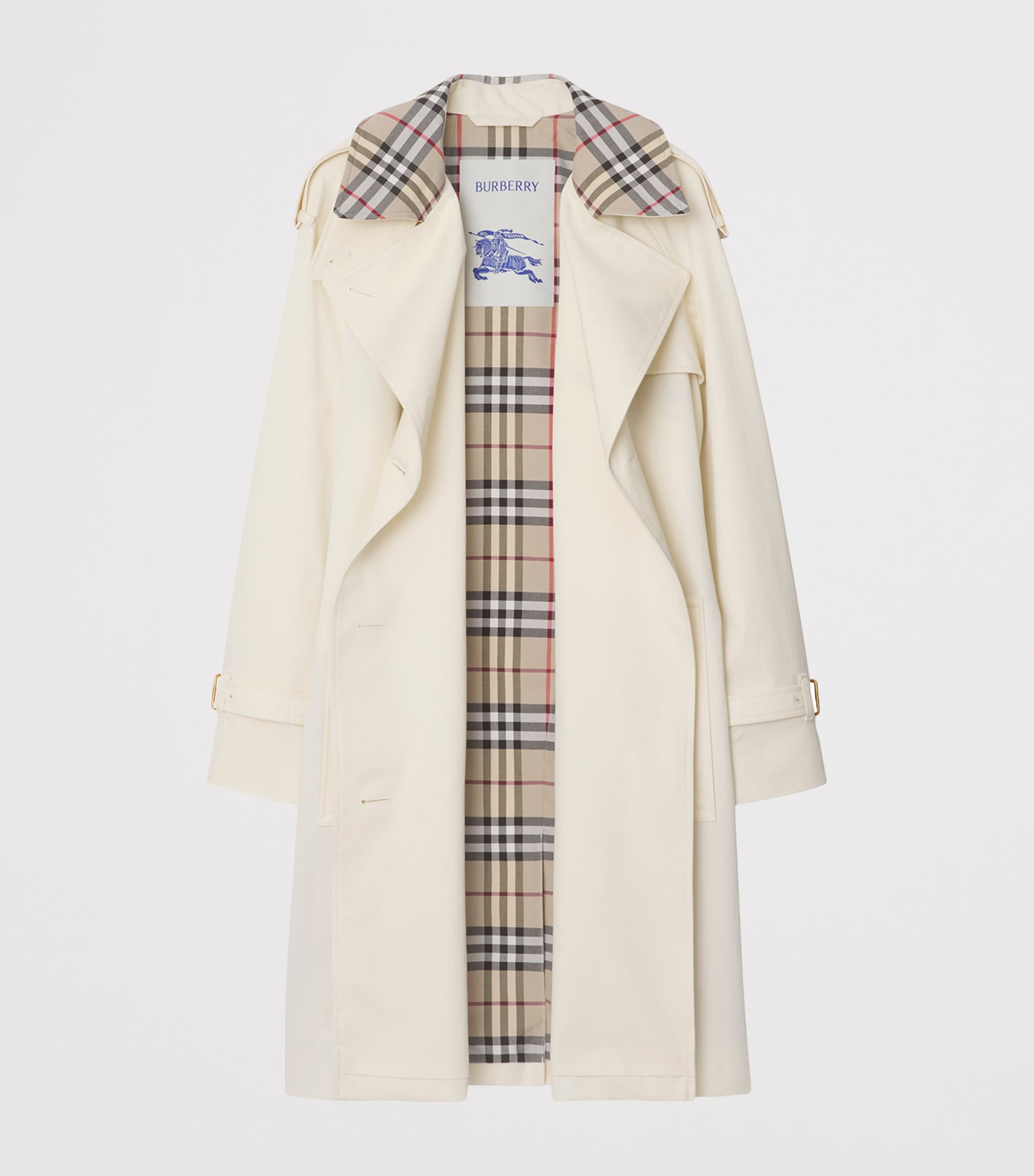 Burberry Ivory Mid-Length Castleford Trench Coat | Harrods UK