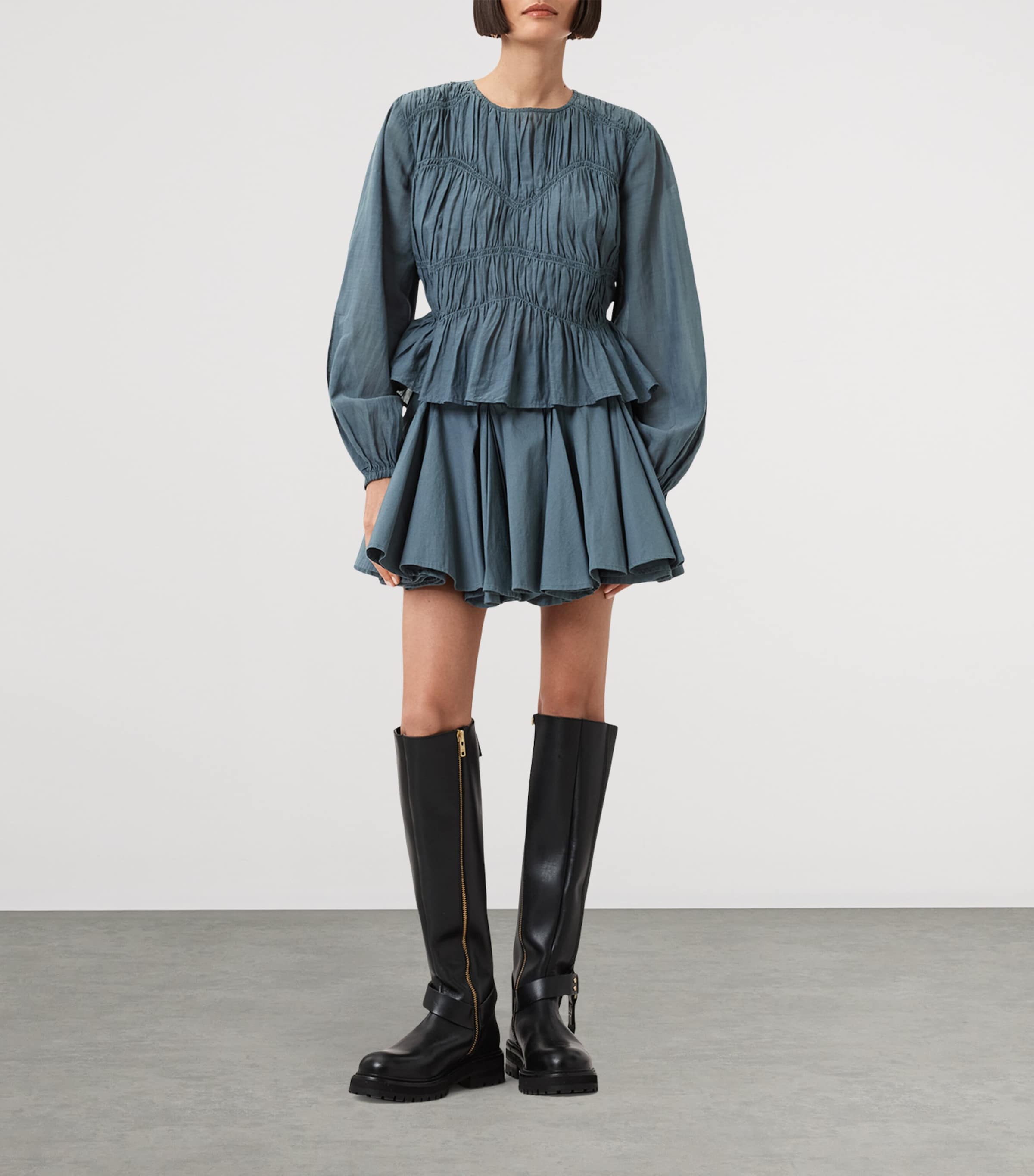 Organic Cotton Tulip Mini Skirt DARK SLATE BLUE Image 6