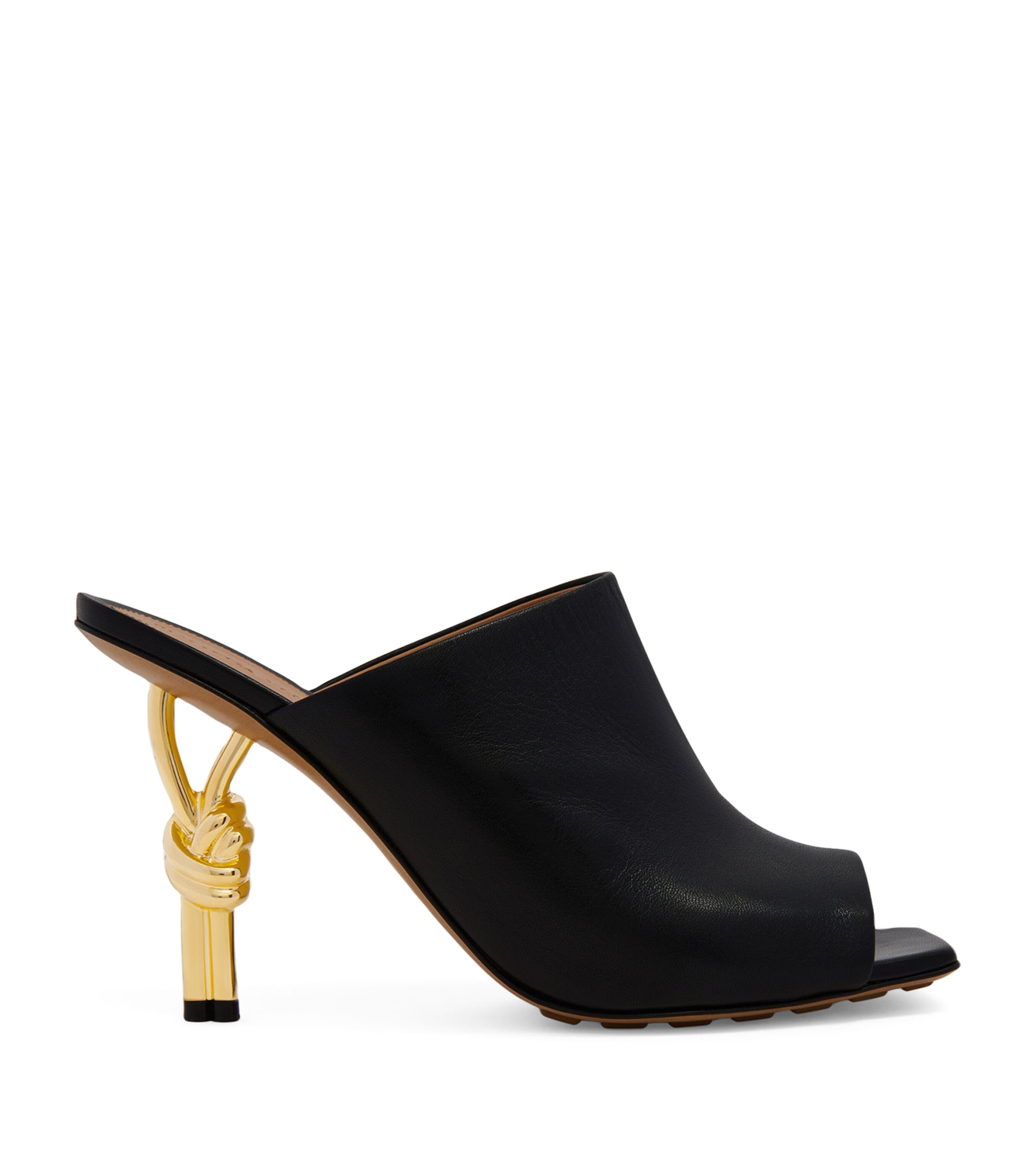 Bottega Veneta Black Open Toe Sandals In Black