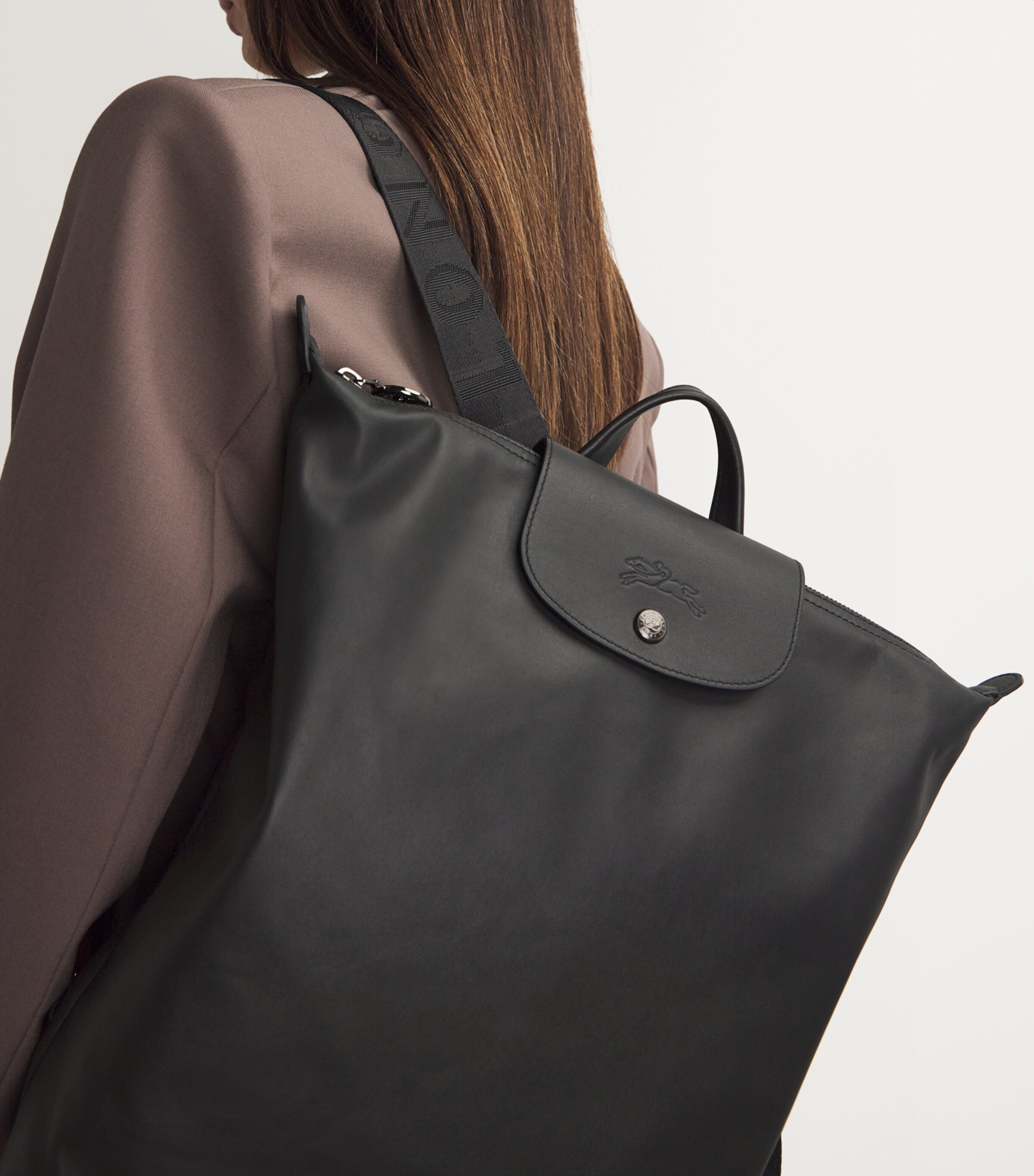 Longchamp Xtra Leather Le Pliage Backpack Harrods UK