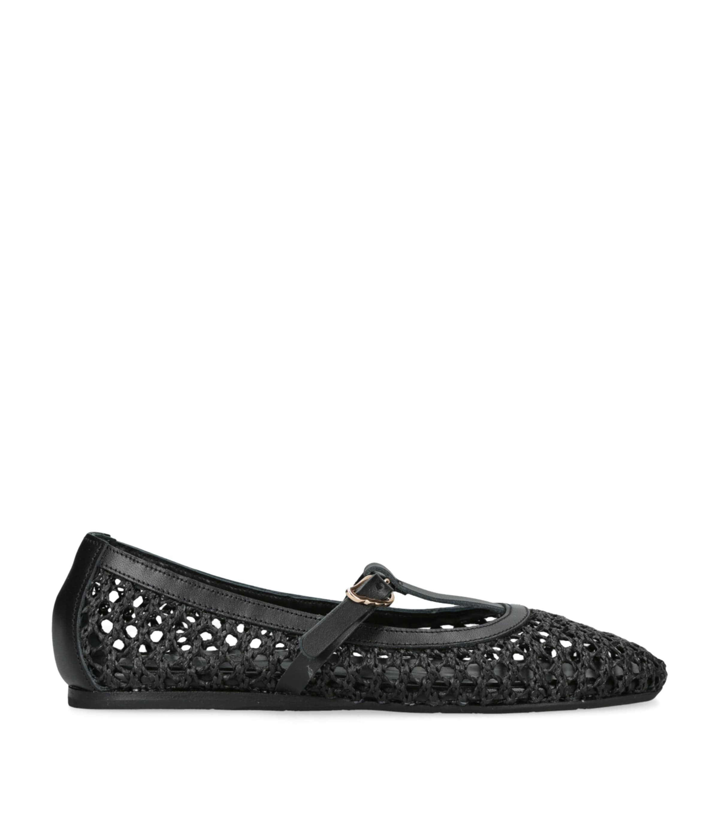 Ancient Greek Sandals Woman Ballet Flats Black Size 8 Cowhide In Black