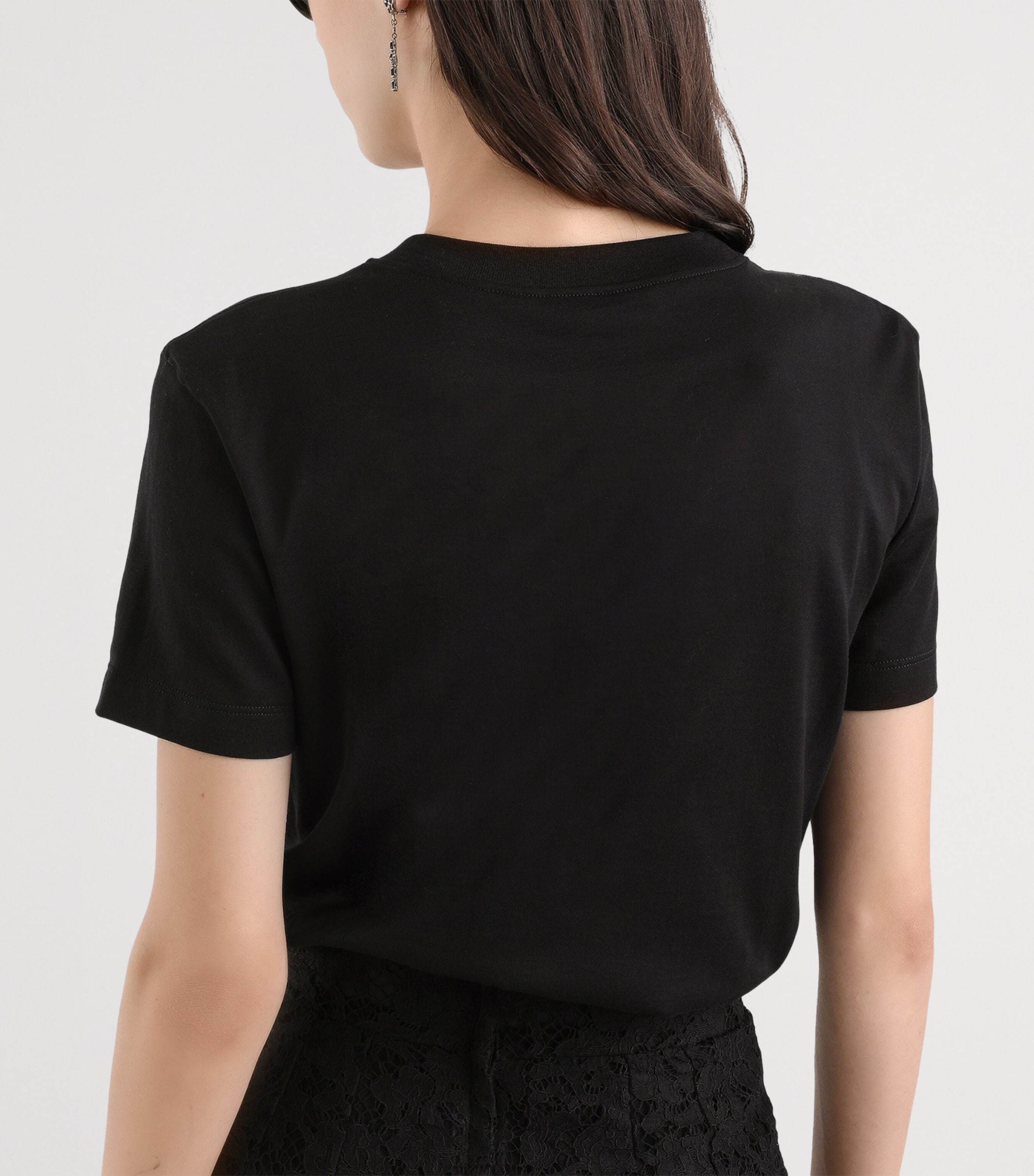 Cotton Embroidered Logo T-Shirt N0000-BLAC Image 5