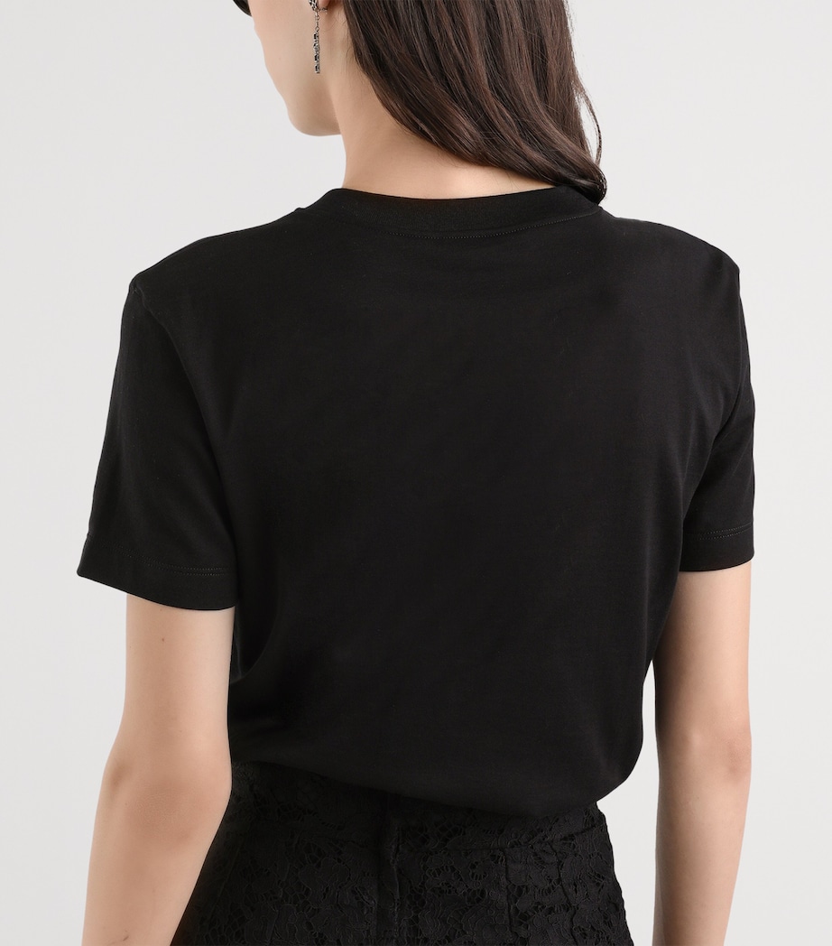 Cotton Embroidered Logo T-Shirt N0000-BLAC Image 5