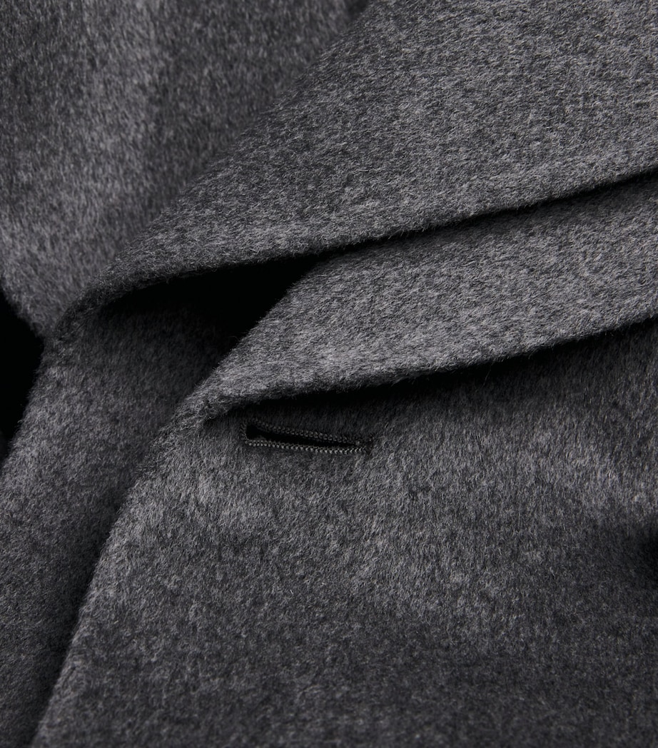 Wool Double-Layered Scarf Coat MID GREY MELANGE-030 Image 5