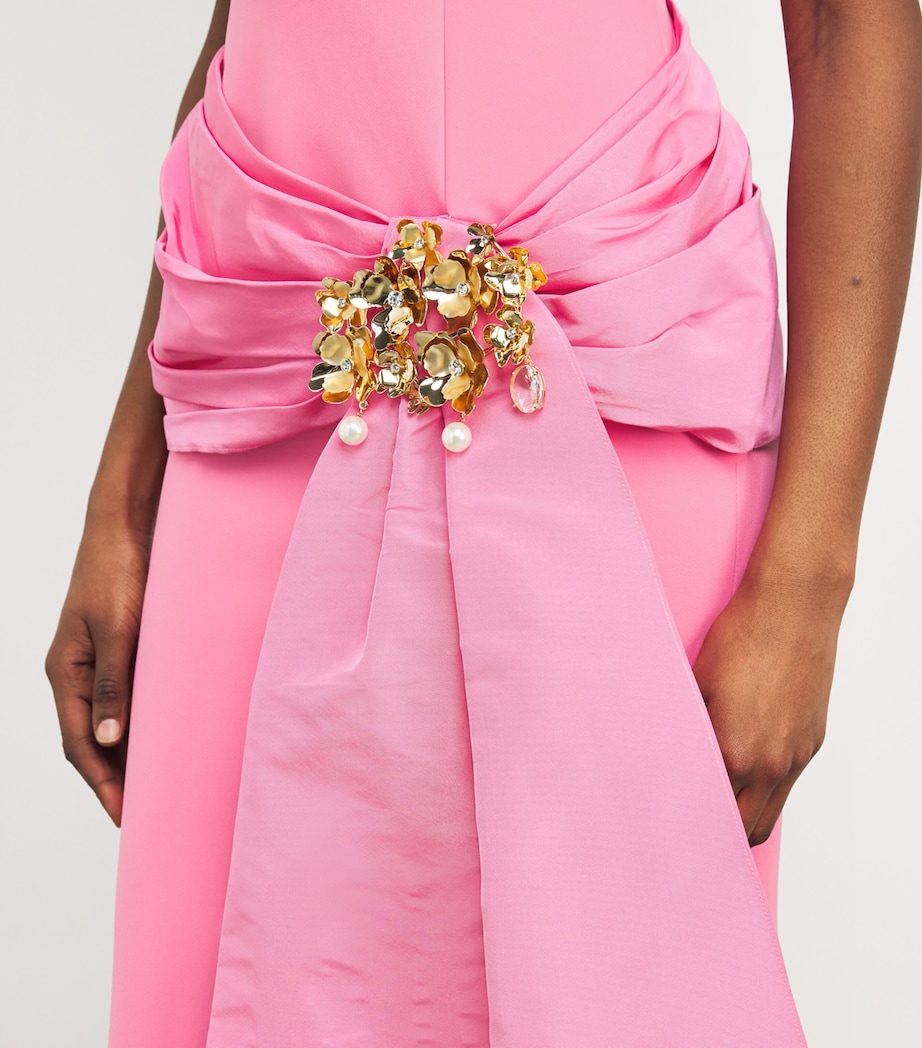 Silk-Trim Cocktail Midi Dress 031 HAPPY PINK Image 4