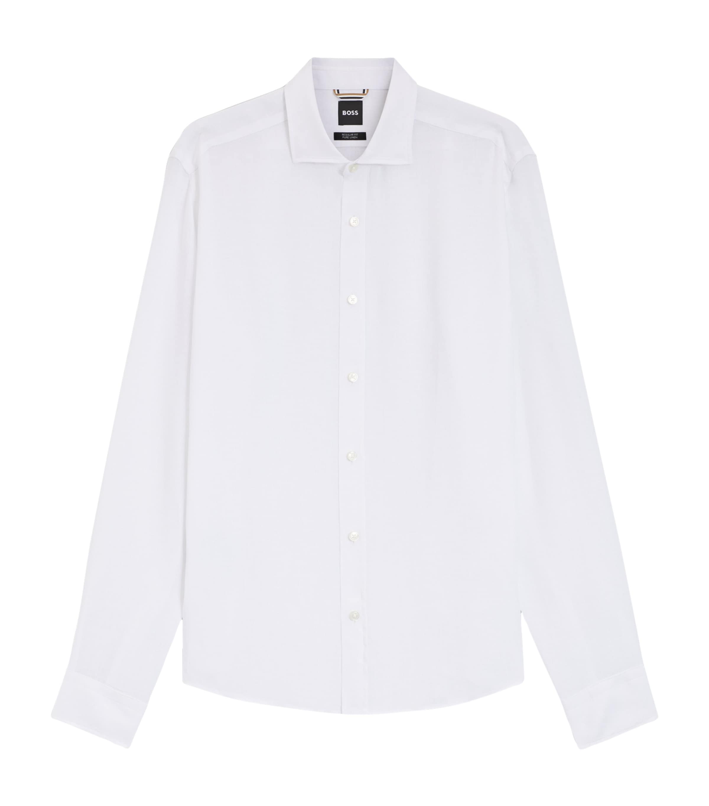 BOSS Mens Linen Regular-Fit Shirt Image 1