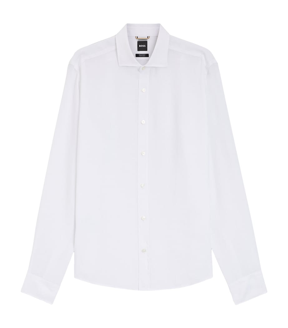 BOSS Mens Linen Regular-Fit Shirt Image 1