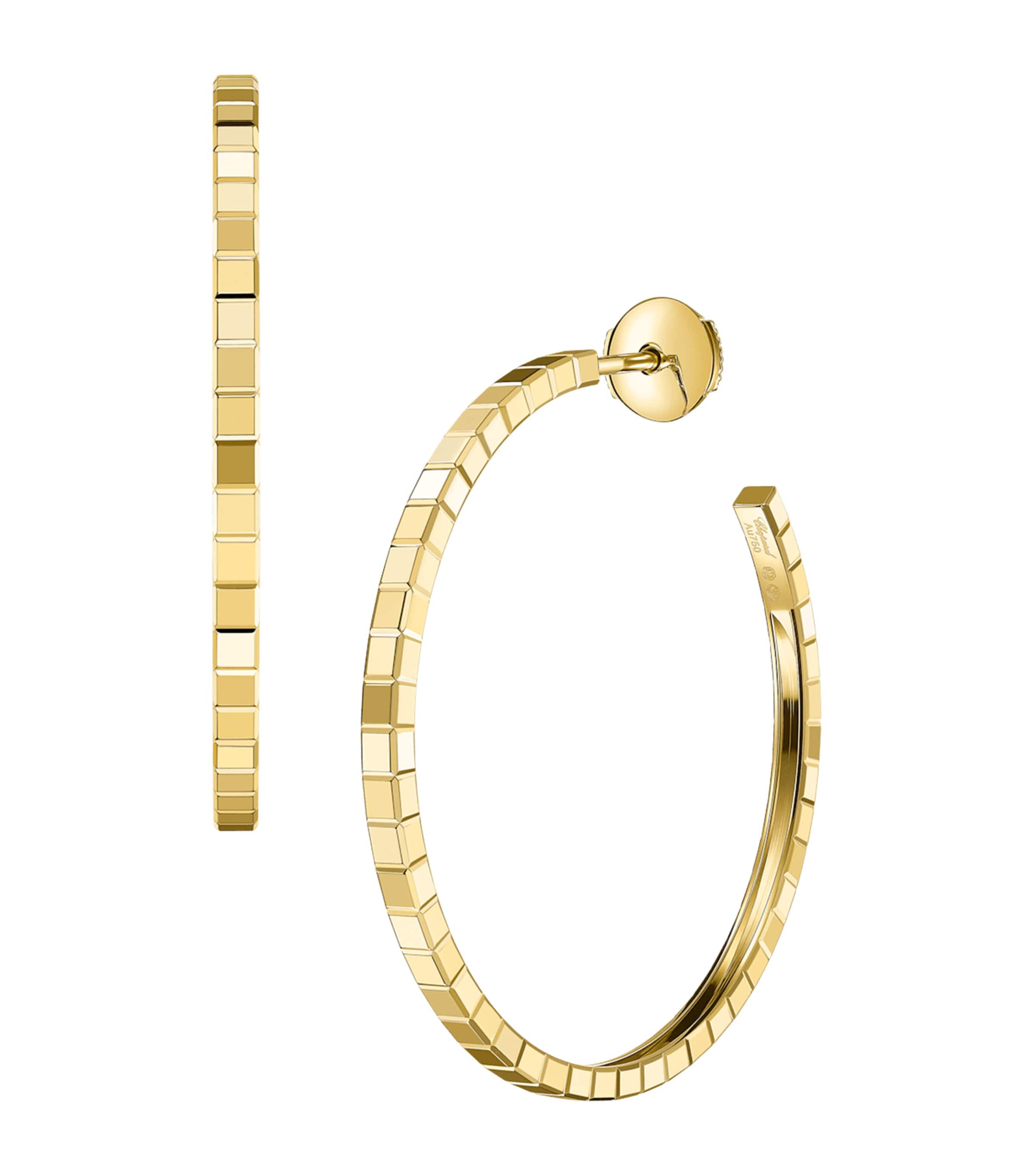 Yellow Gold Ice Cube Hoop Earrings 18K YELLOW GOLD Image 2
