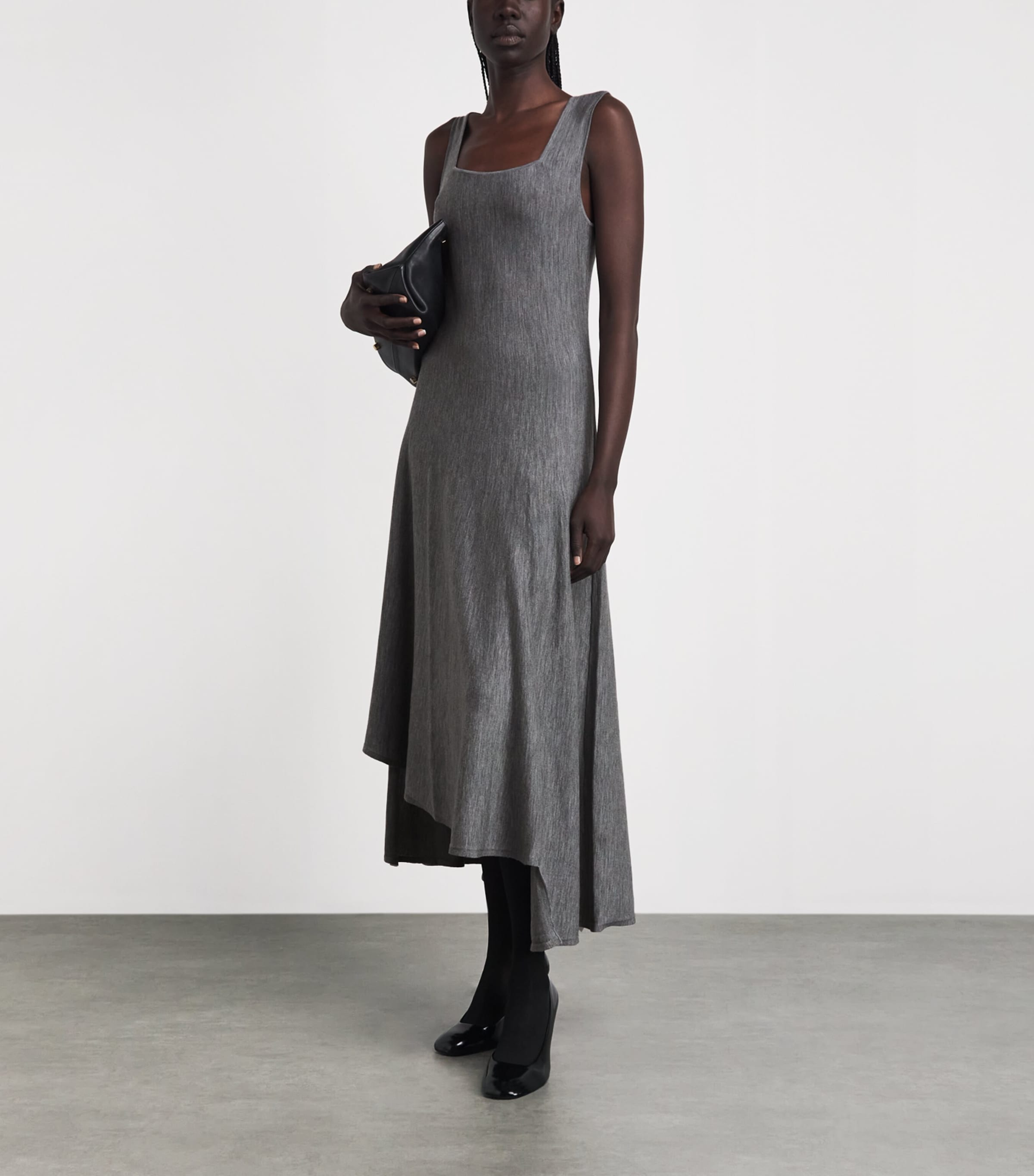 Khaite Womens Merino Wool Seberg Midi Dress Sterling Image 4