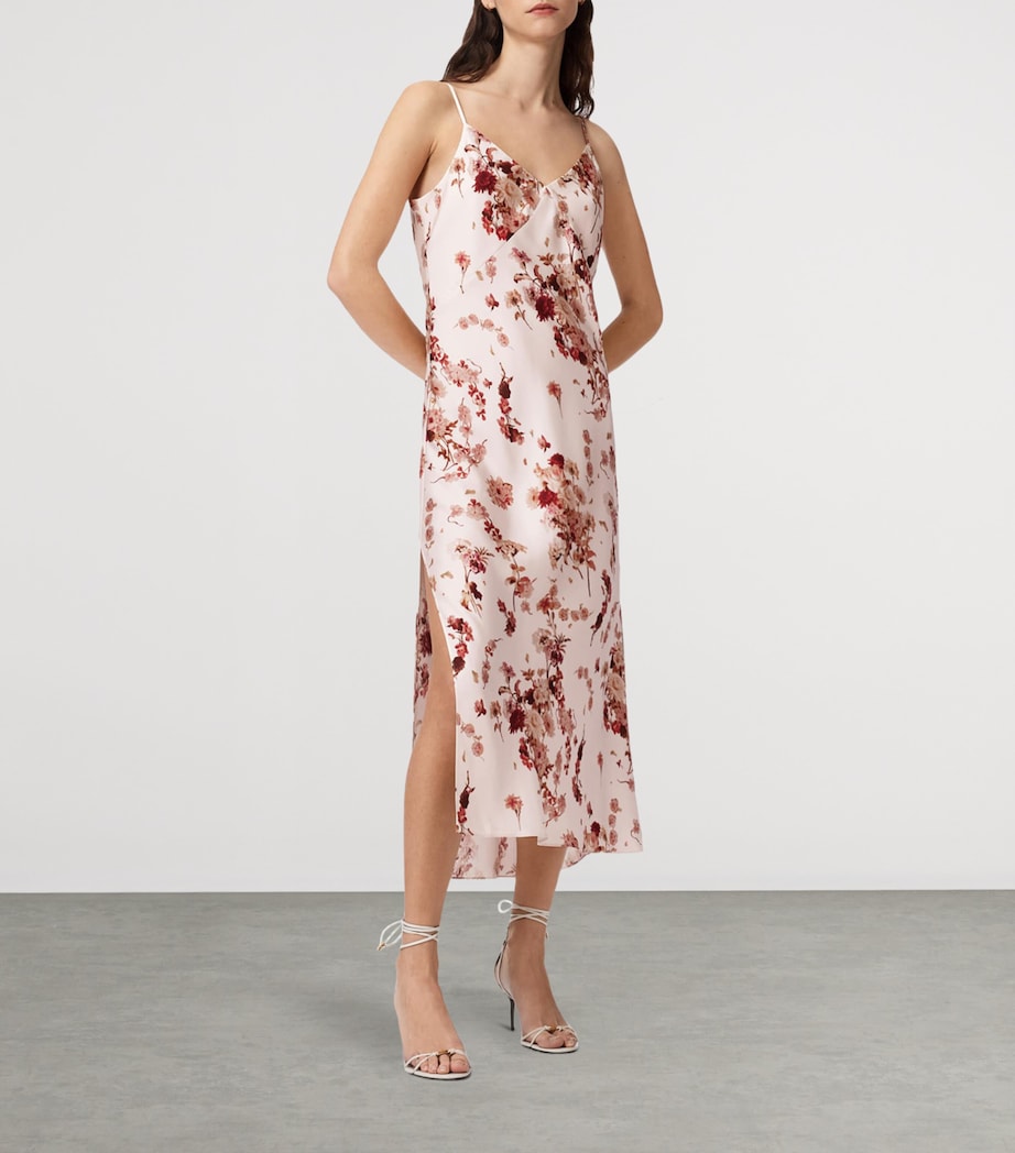 AllSaints Womens Silk-Blend Melody Slip Dress Armada Soft Pink Image 3