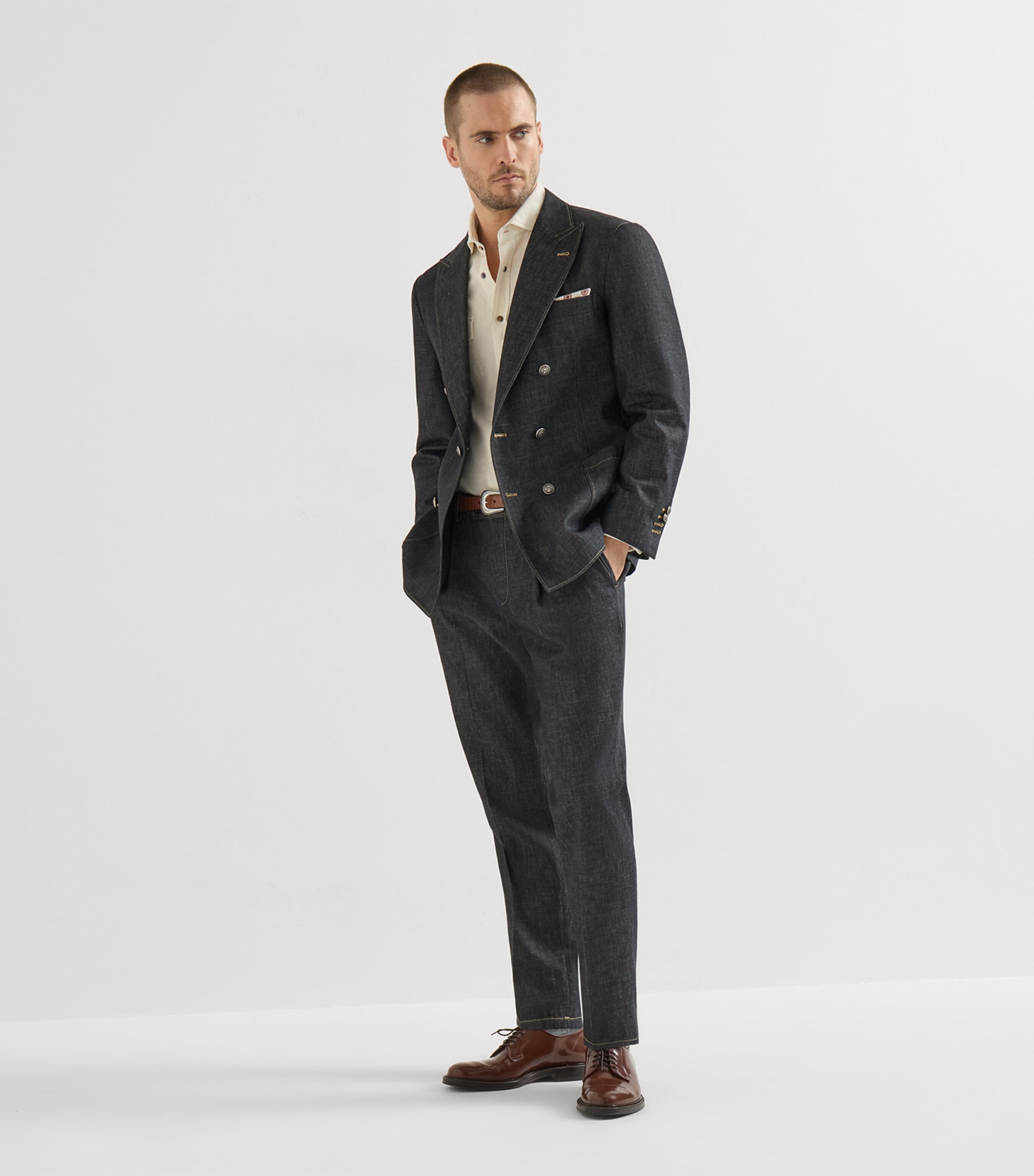Brunello Cucinelli Mens Cotton Western Shirt Image 2