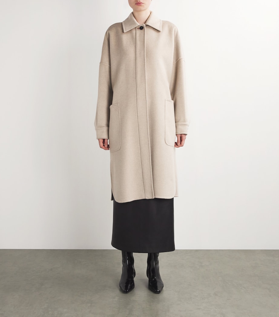 Cashmere Button-Up Coat BEIGE Image 3