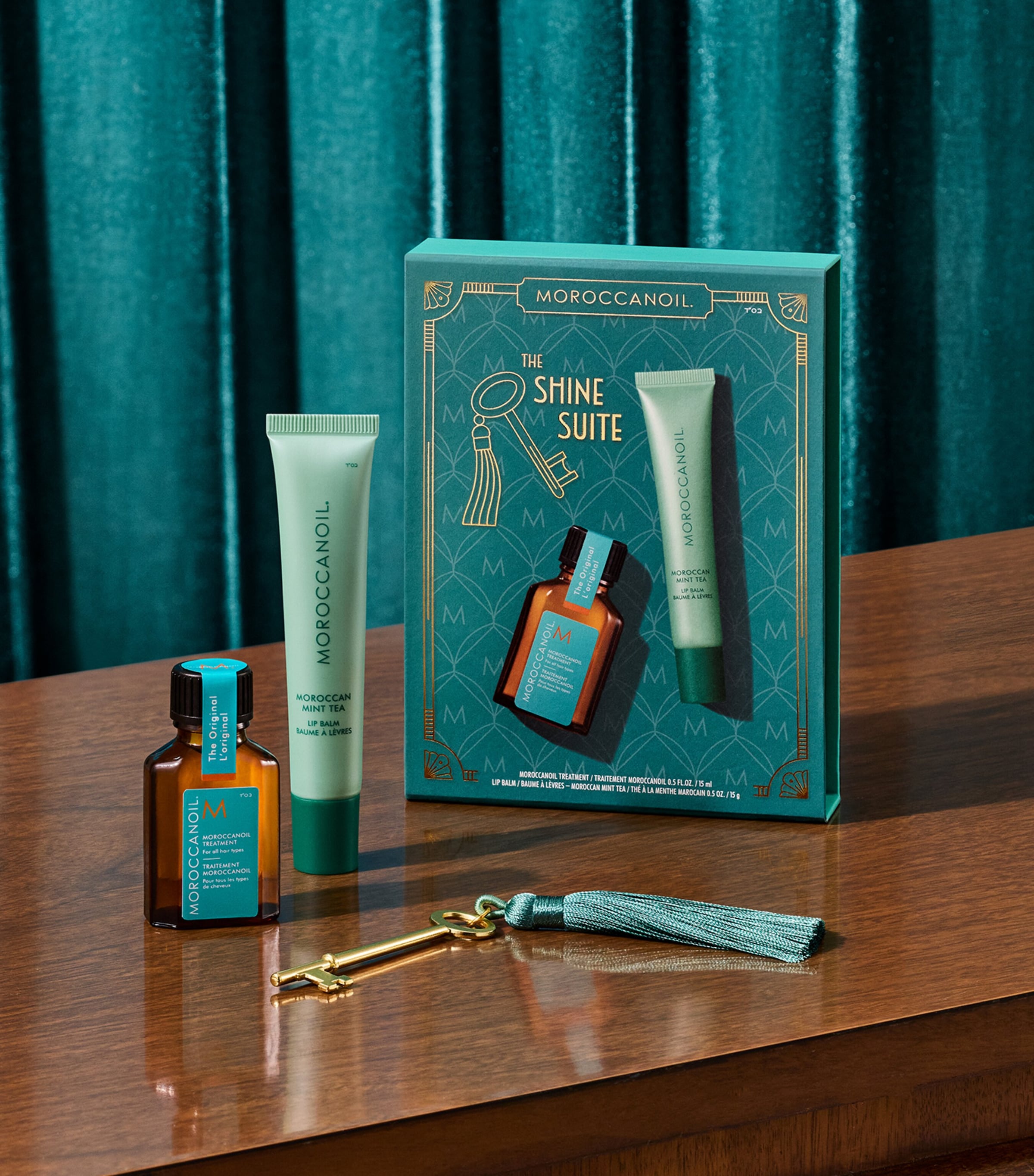 Moroccanoil The Shine Suite Hair Treatment and Lip Balm Set Image 2