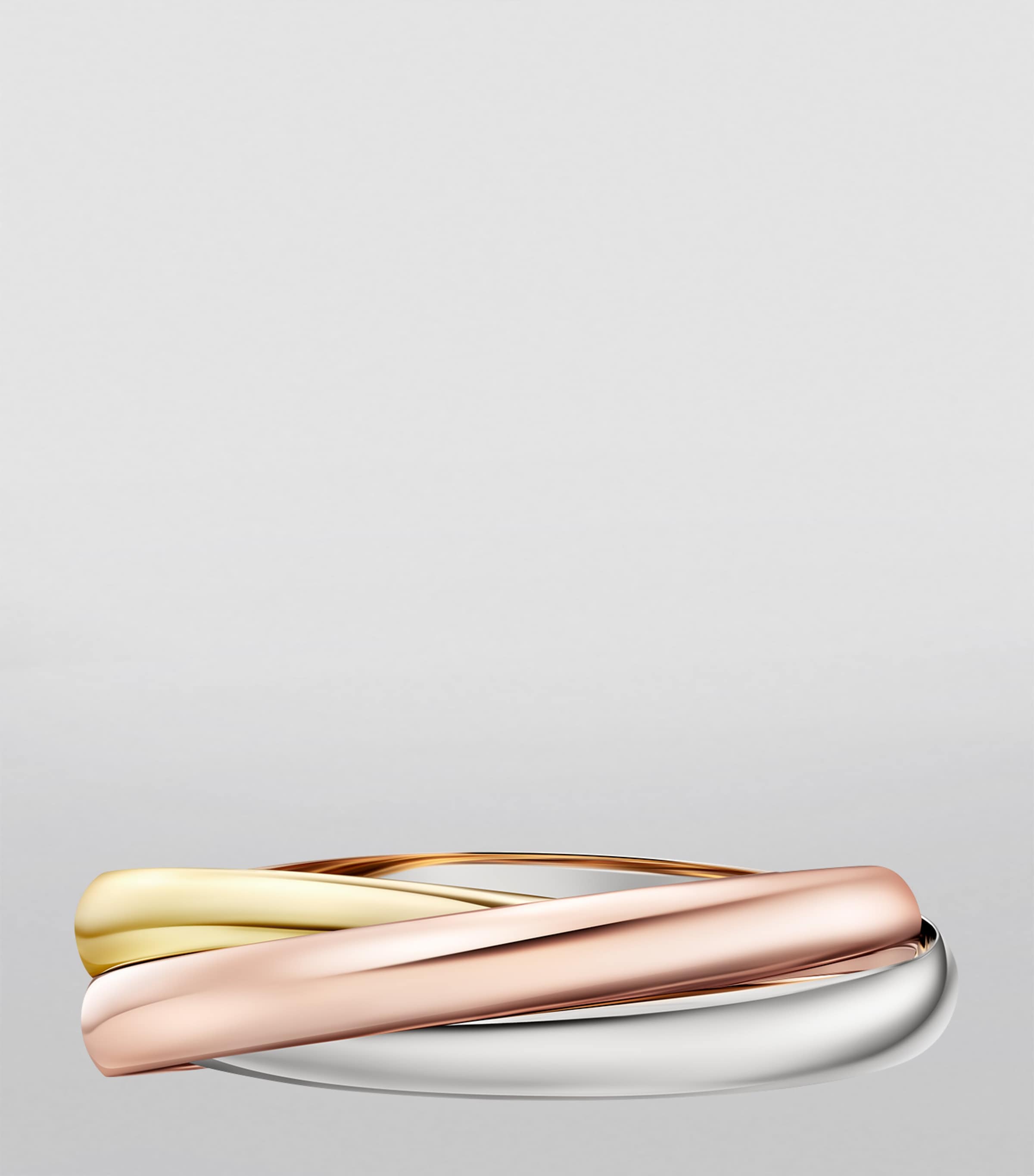 Extra-Large White, Rose and Yellow Gold Trinity Bangle MIXED GOLD Image 4