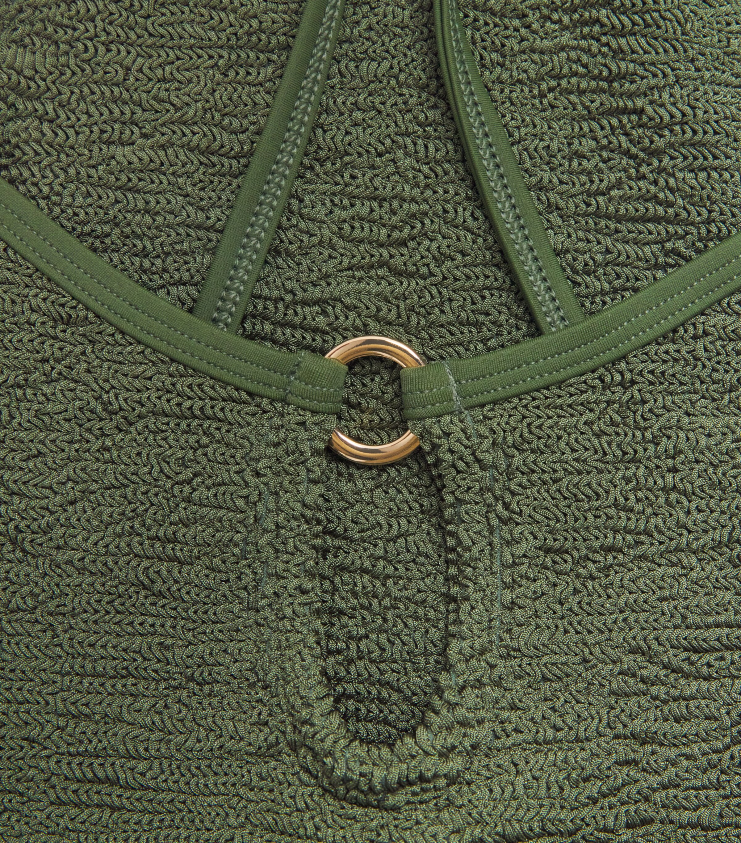 Hunza G Womens Cut-Out Toni Swimsuit Metallic Khaki Image 6