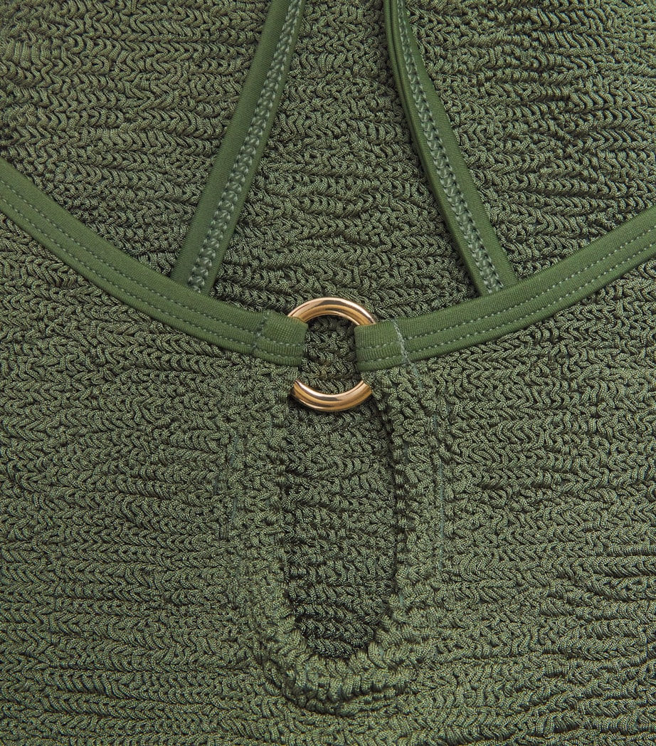 Hunza G Womens Cut-Out Toni Swimsuit Metallic Khaki Image 6