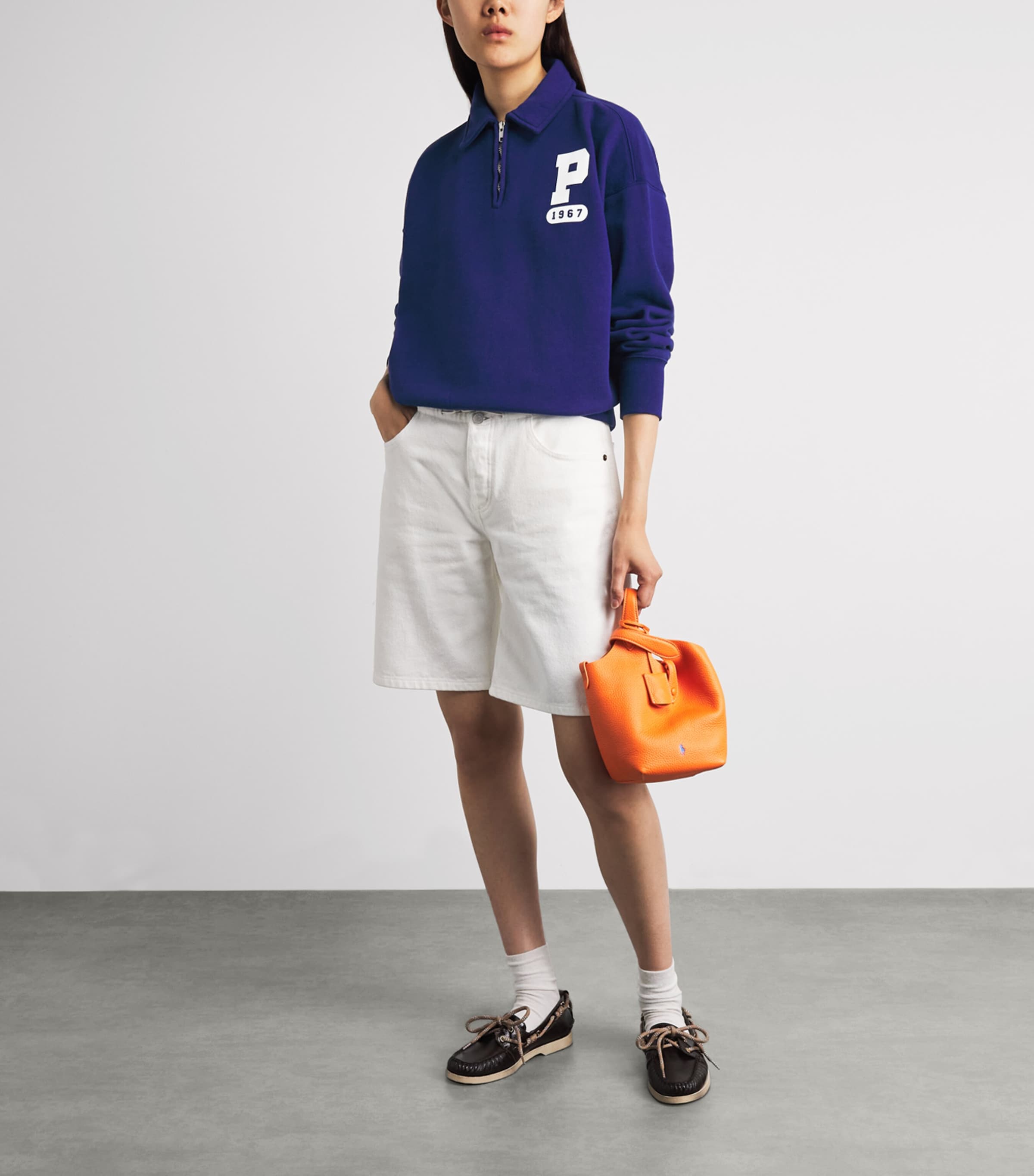 Polo Ralph Lauren Womens Quarter-Zip Sweatshirt Fall Royal Image 2