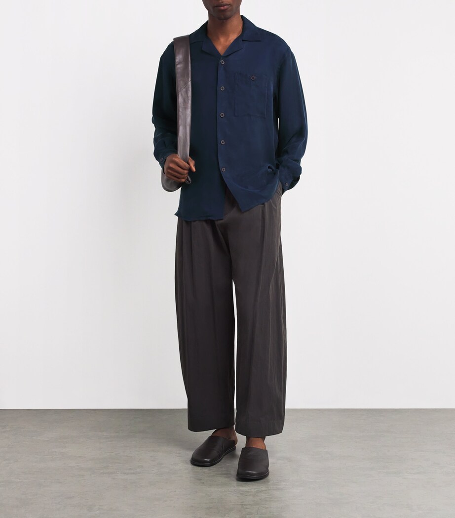 Róhe Mens Long-Sleeve Shirt Indigo Image 2