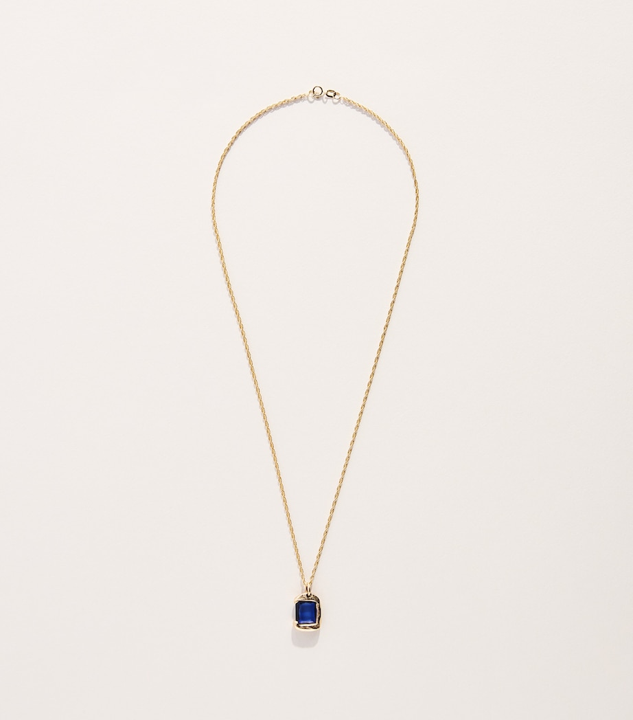 Bleue Burnham Yellow Gold and Sapphire Rose Pendant Necklace Gold Image 3