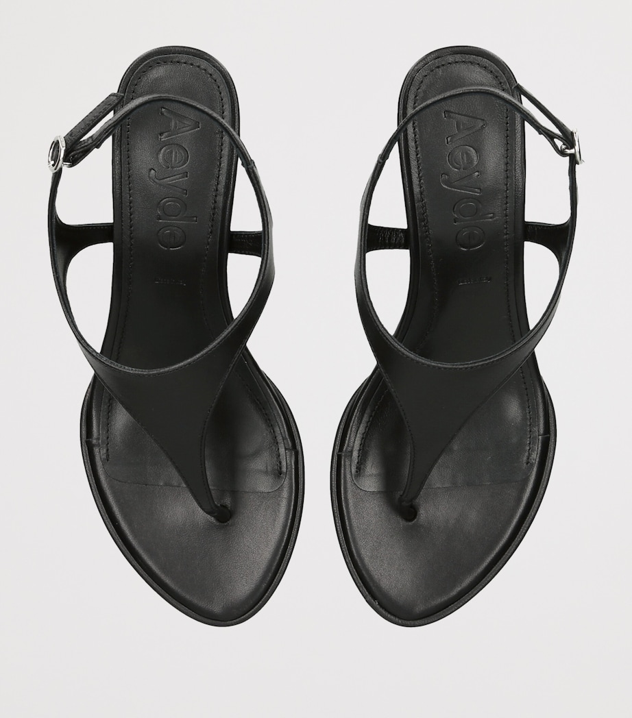 aeyde Leather Roose Wedge Sandals 55 Black Image 3