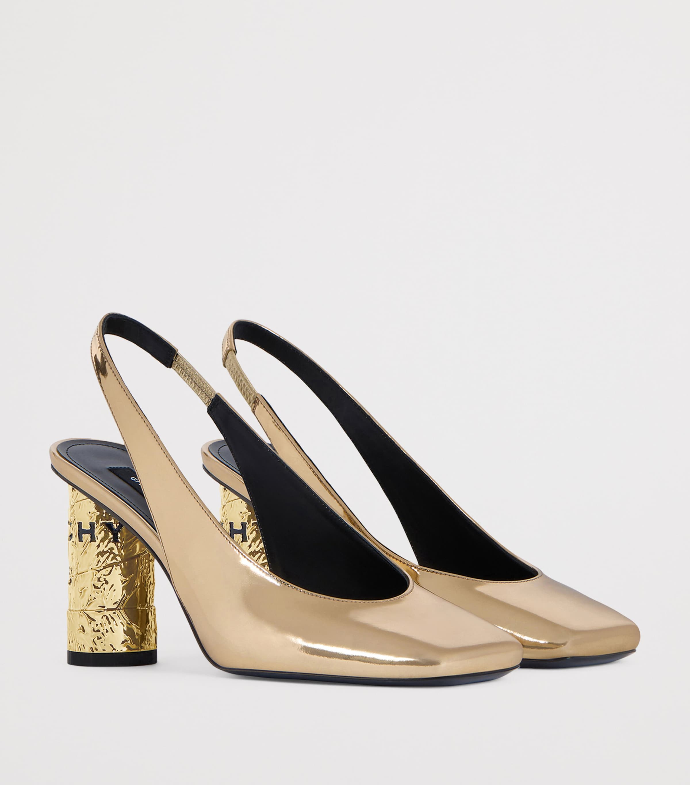 Leather Slingback Heels 85 GOLDEN Image 2