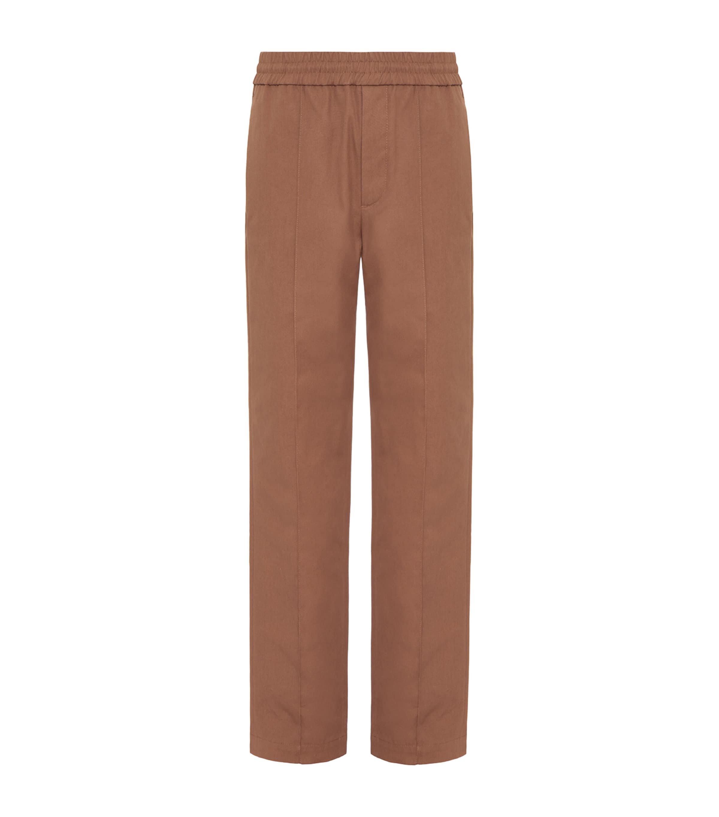 Valentino Straight-leg Cotton Trousers In Brown