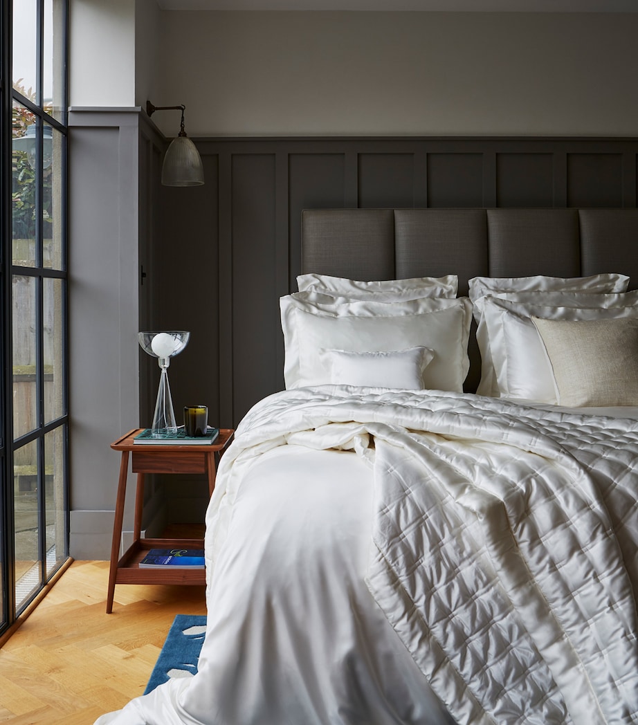 Silk Double Duvet Cover (200cm x 200cm) IVORY Image 4