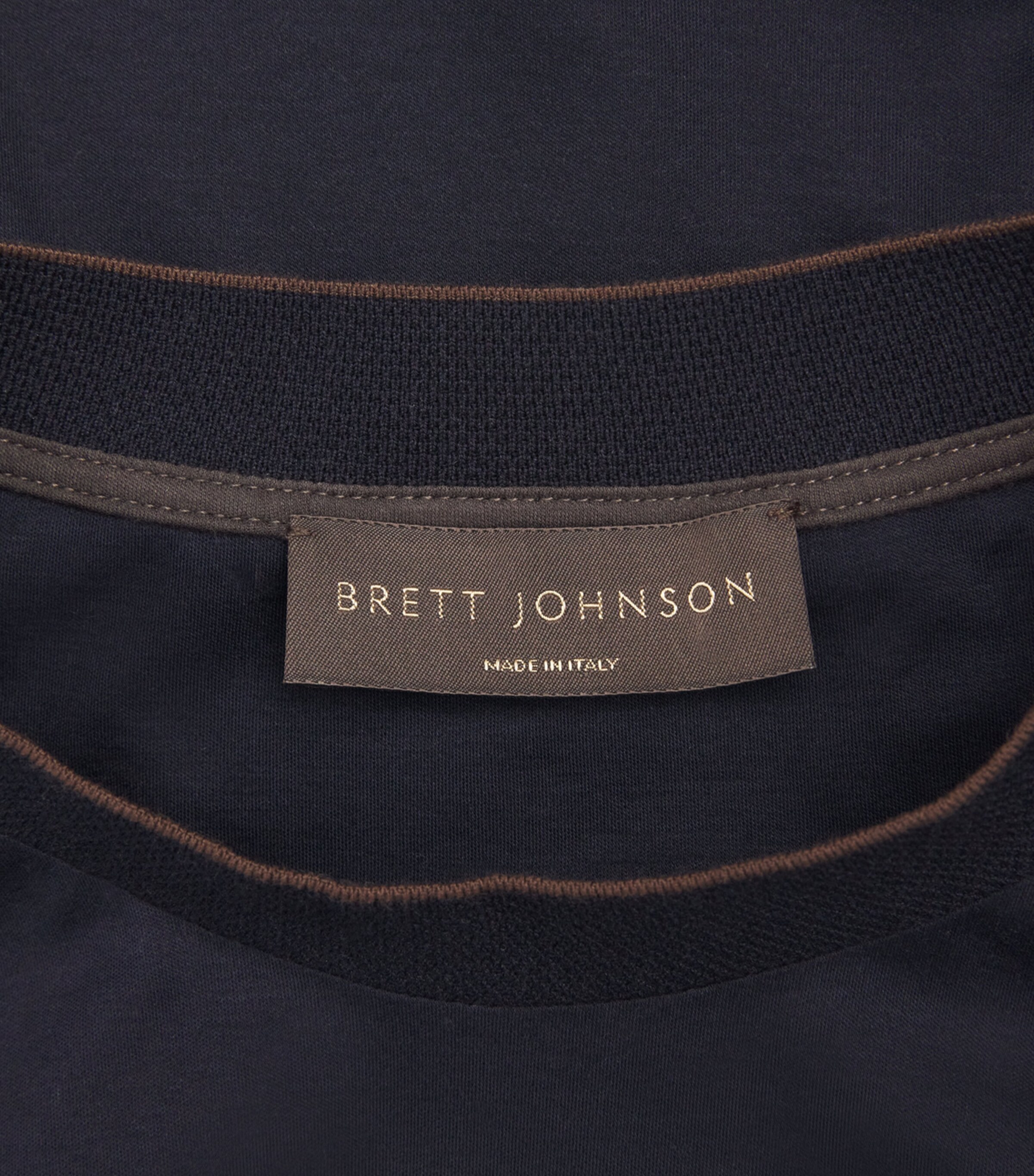 Brett Johnson Mens Cotton-Silk T-Shirt C Navy Image 6