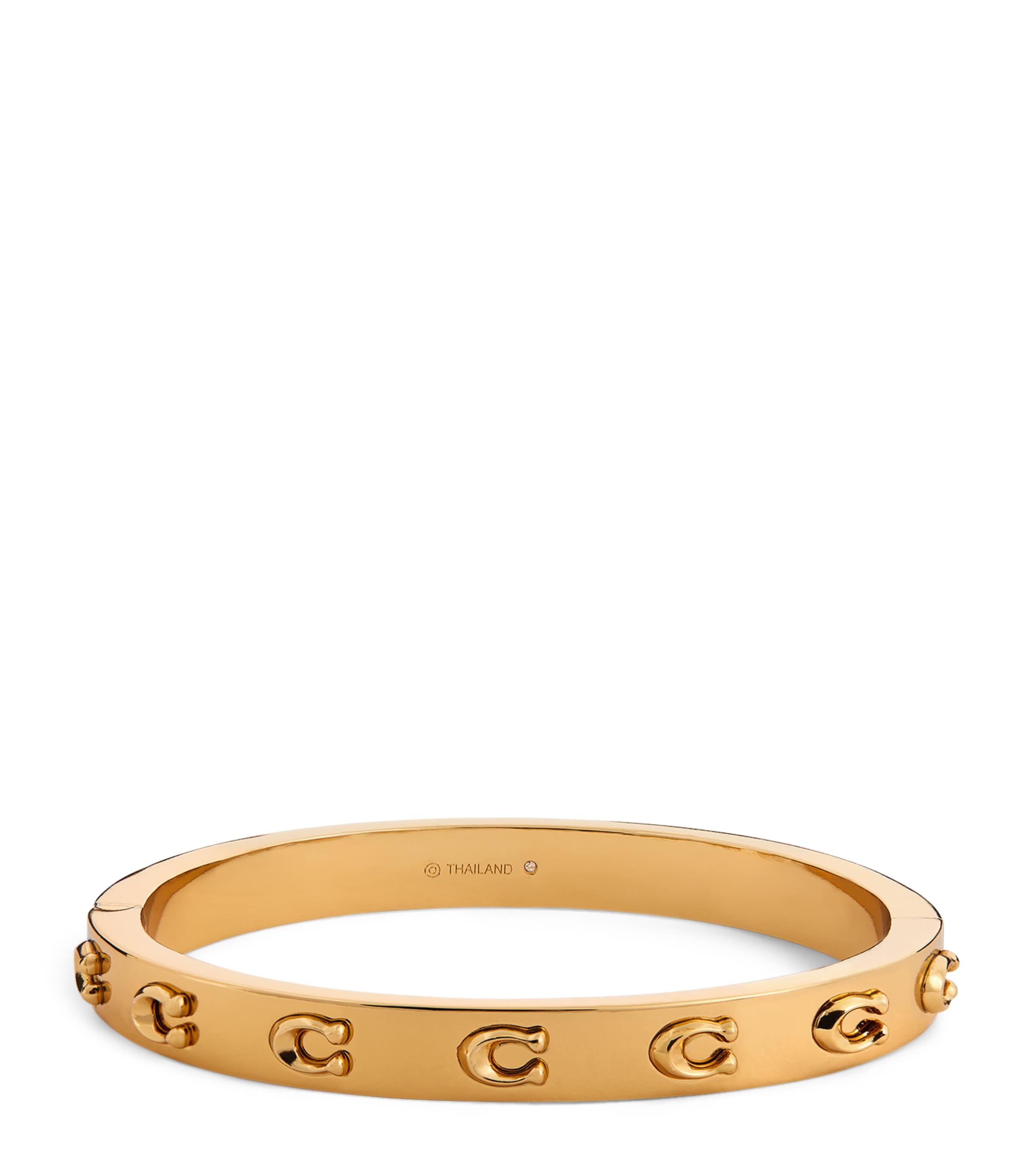 Coach Signature Logo Bangle In Gold