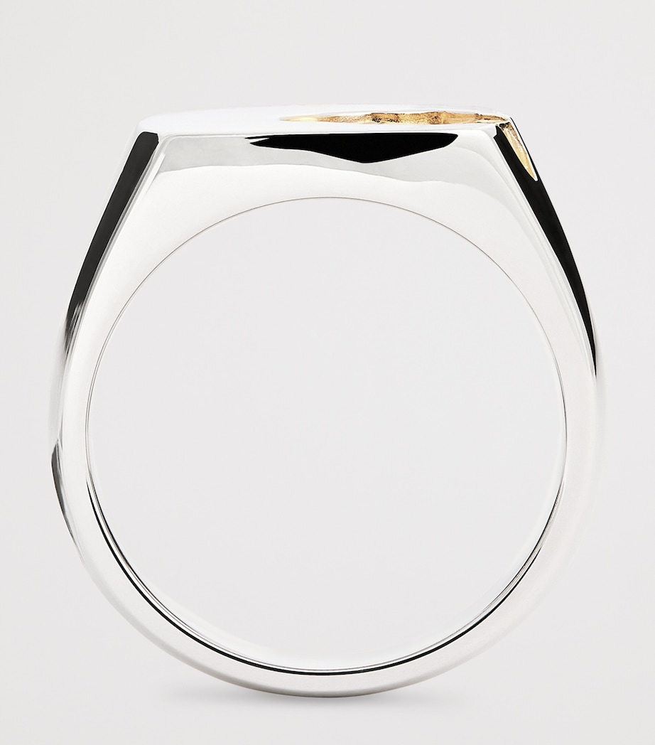 Sterling Silver and Tourmaline Mined Ring S925 / 18KGOLD Image 3