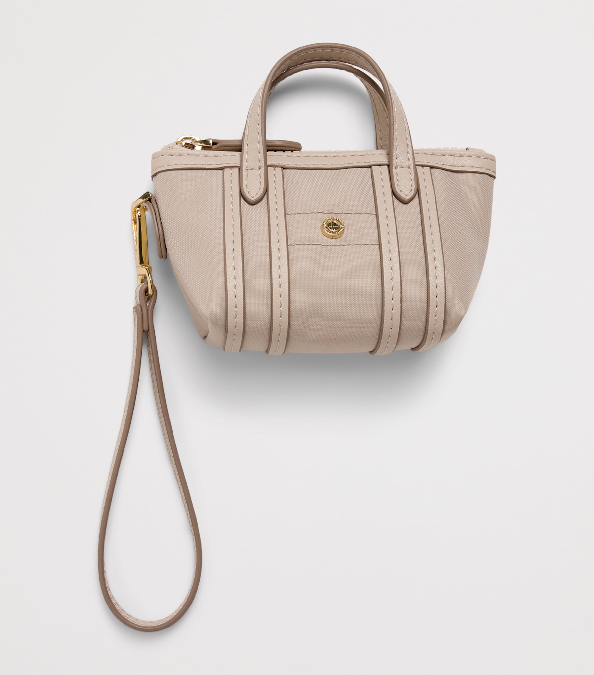 Harrods Mini Jetsetter Bag Key Chain Neutral Image 3