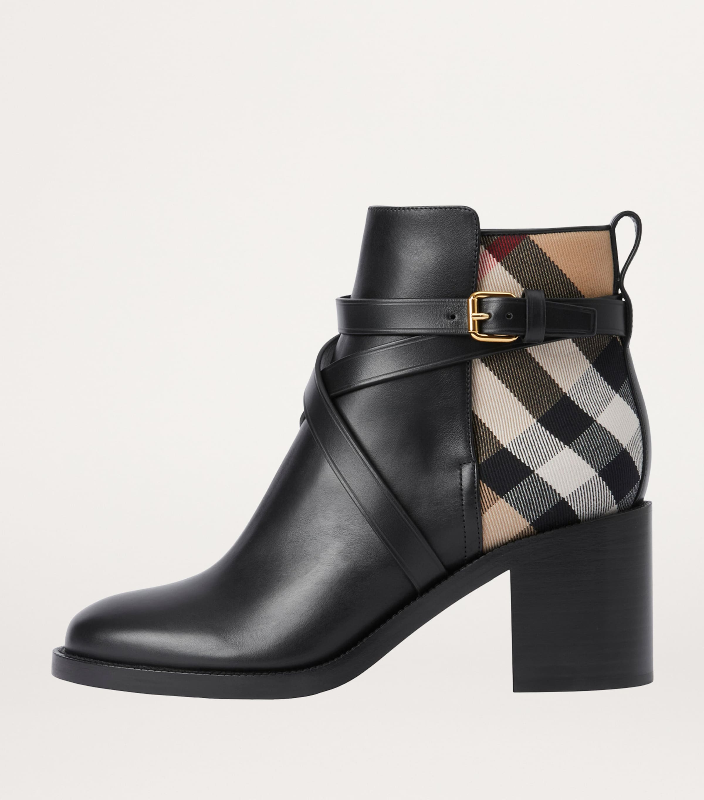 Check Ankle Boots 70 BLACK-ARCHIVE BEIGE Image 5