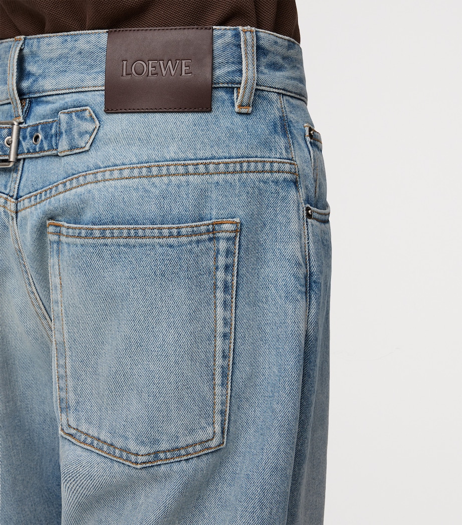 Buckle-Strap Straight Jeans VINTAGE BLUE Image 6