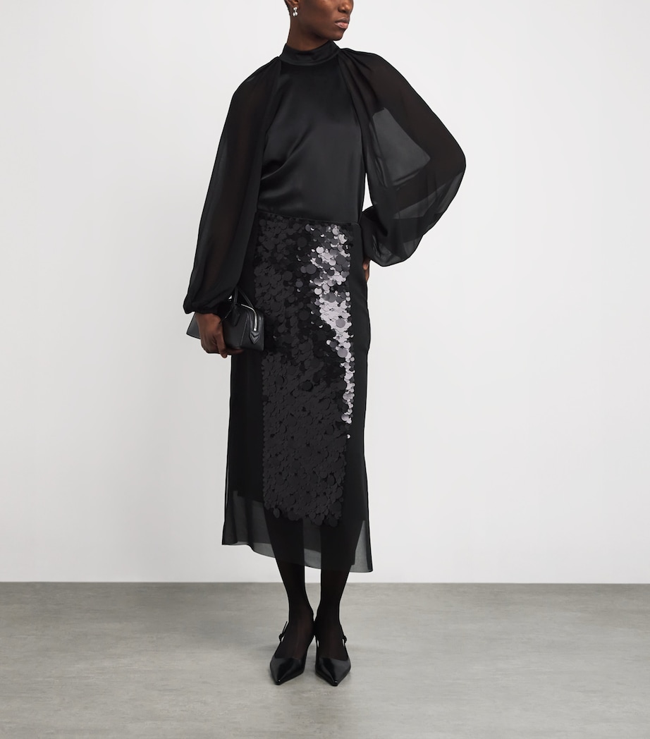 Satin Cave Blouse BLACK Image 2